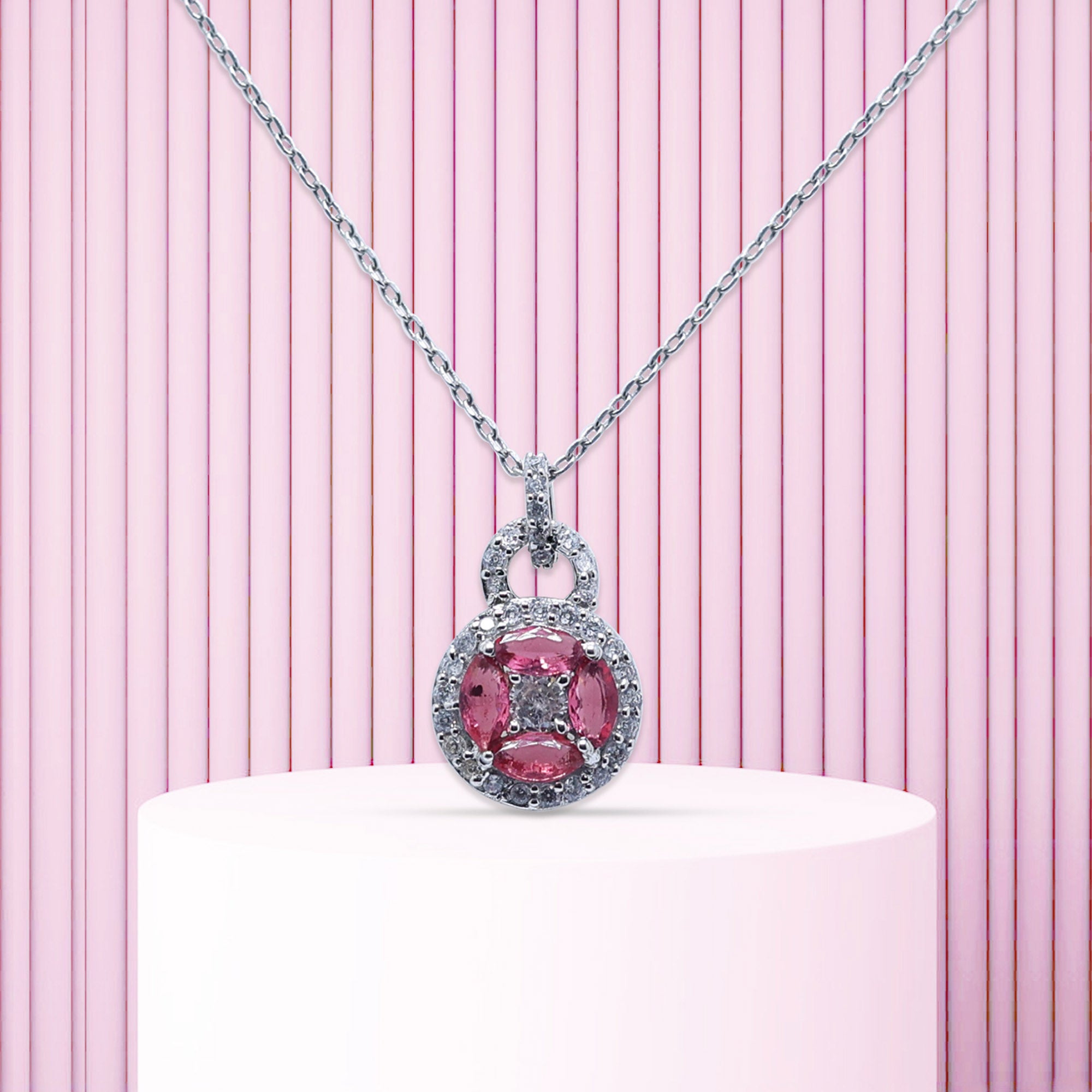Ruby Halo Lock Pendant