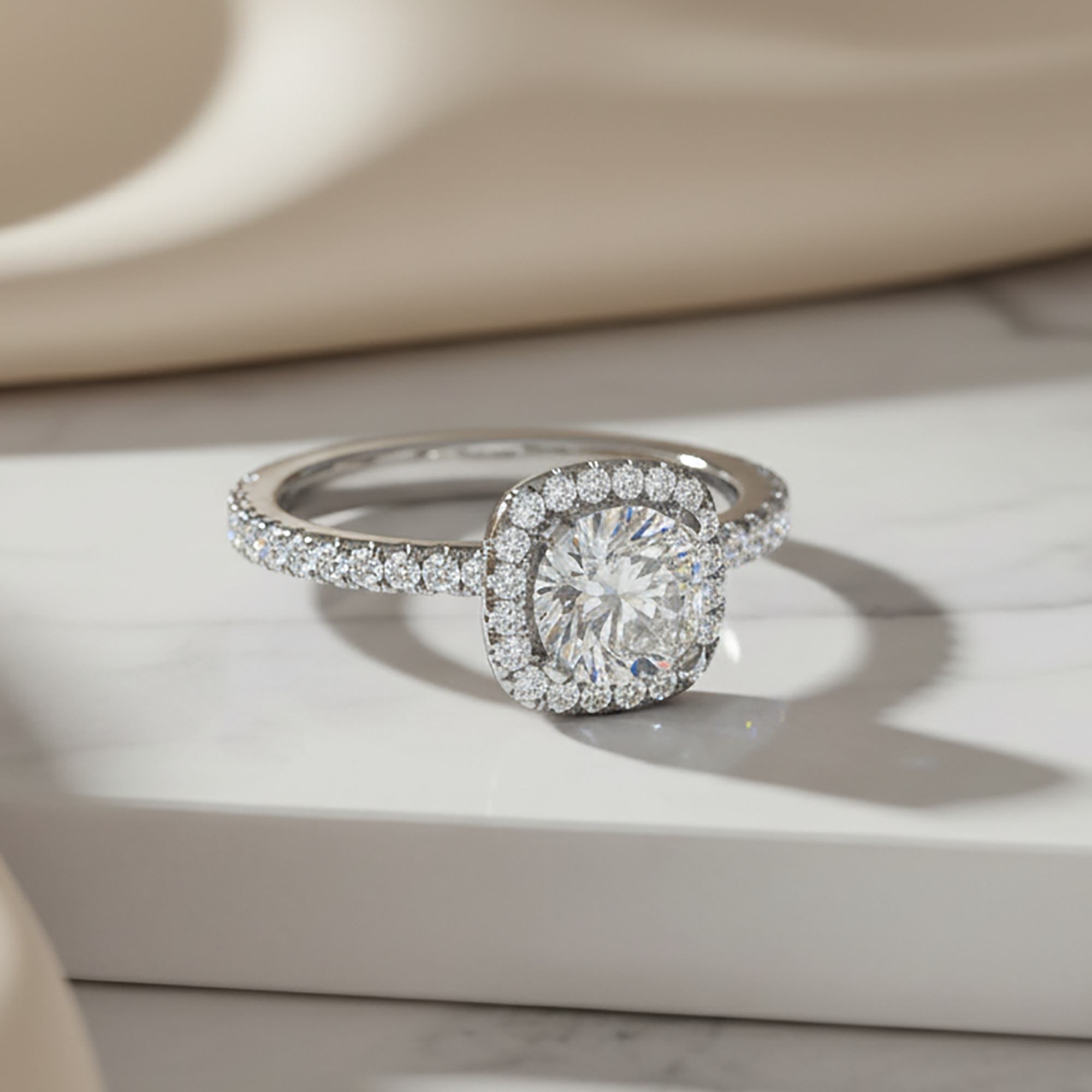 Classic Halo Solitaire Ring
