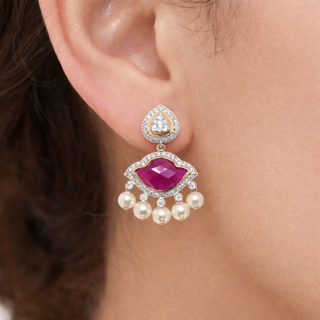 Rani Bhawani Ruby Drop Earrings