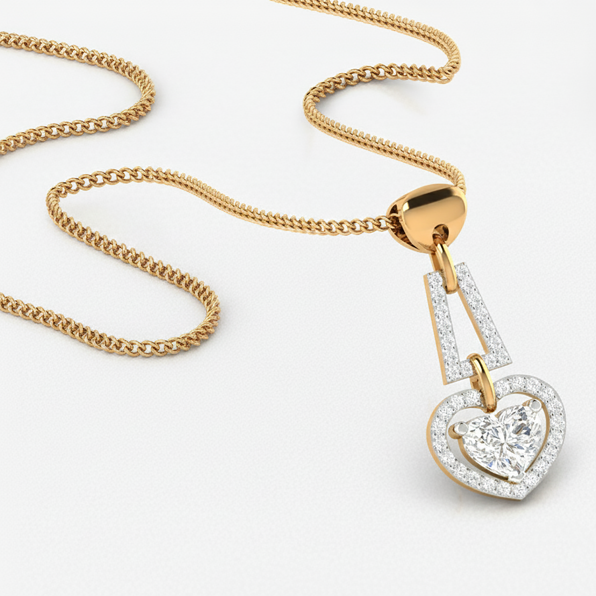 Gold Plated Dual Heart Pendant