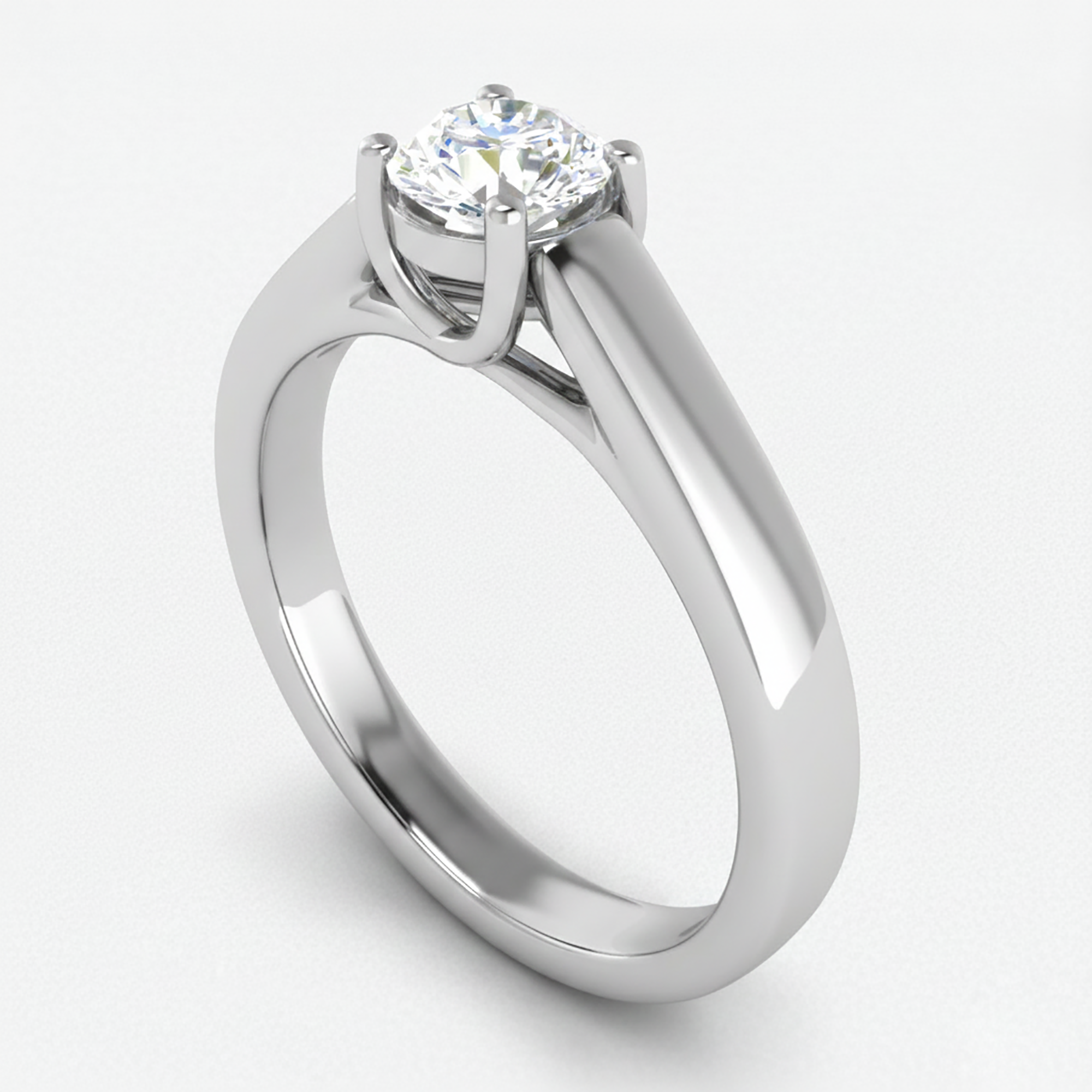 Classic Solitaire Ring in Sterling Silver