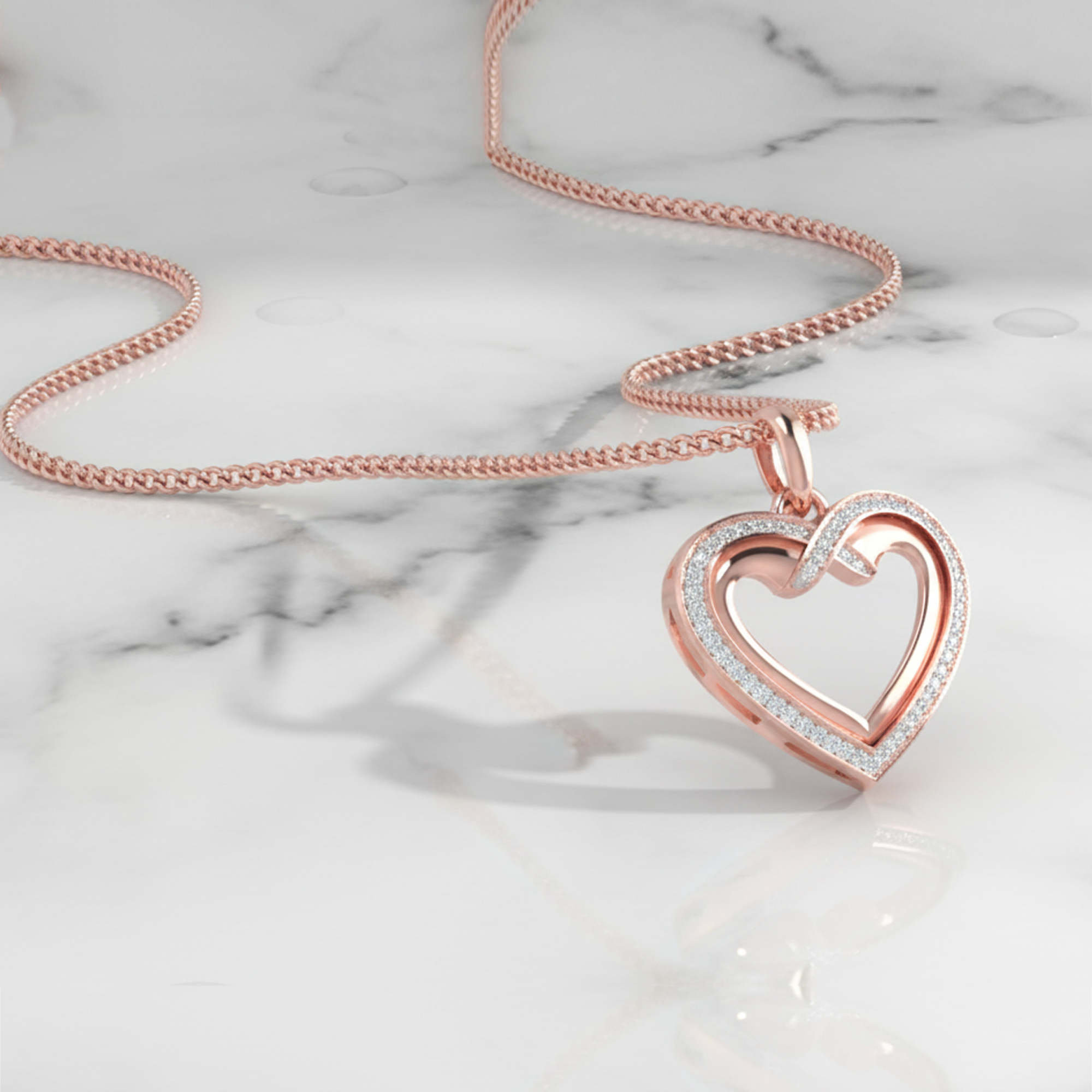 Rose Gold Heart Pendant