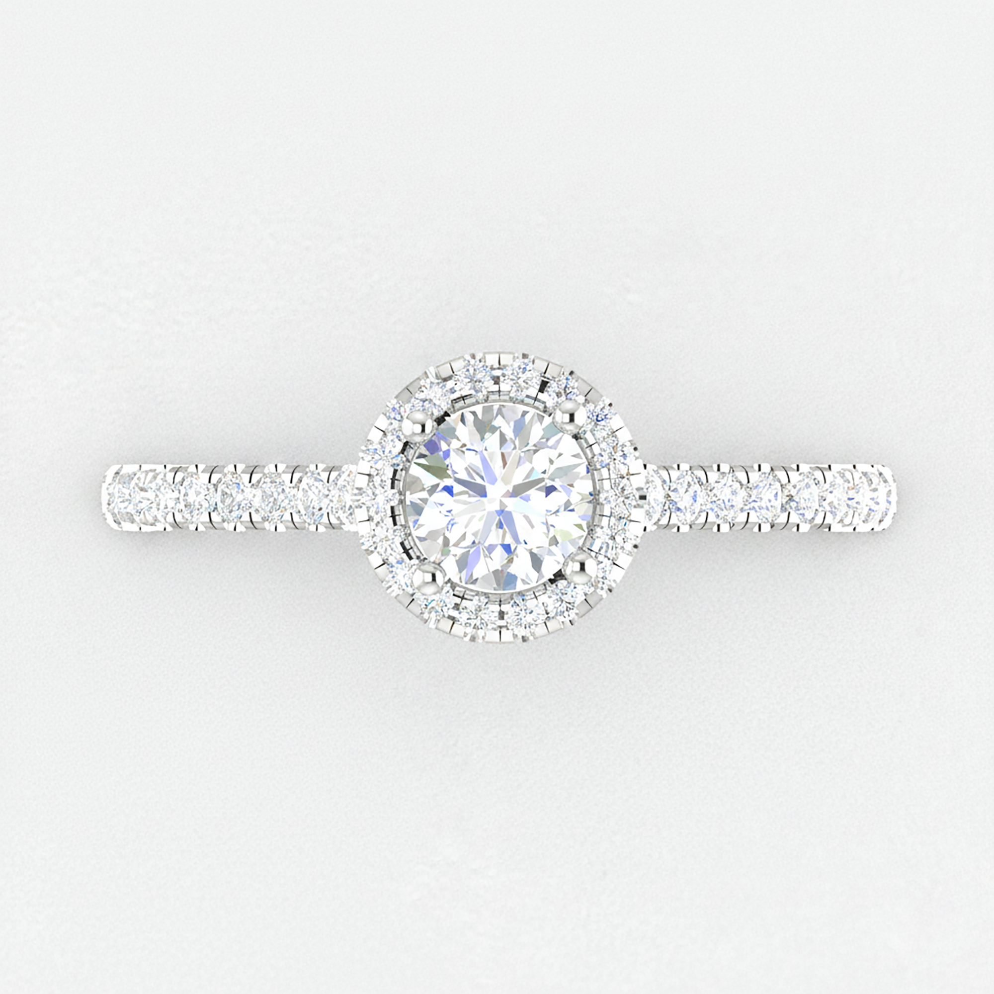 Adjustable Solitaire Halo Diamond Ring