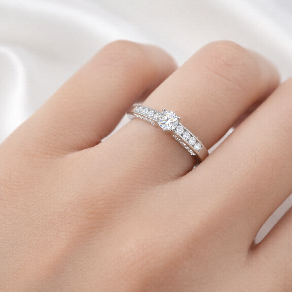 Sterling Silver Channel Set Ring