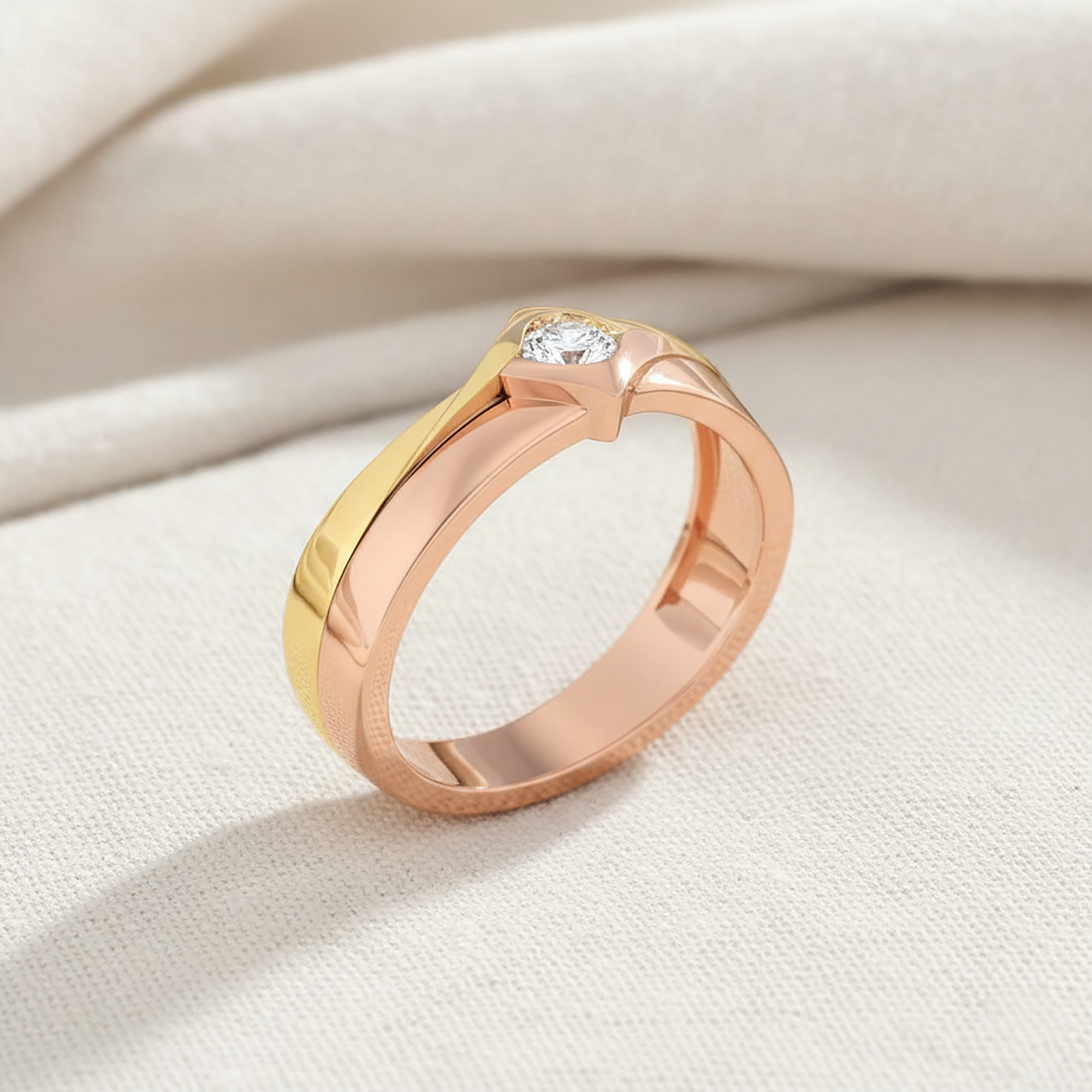 Elegant Two Tone Silver Band