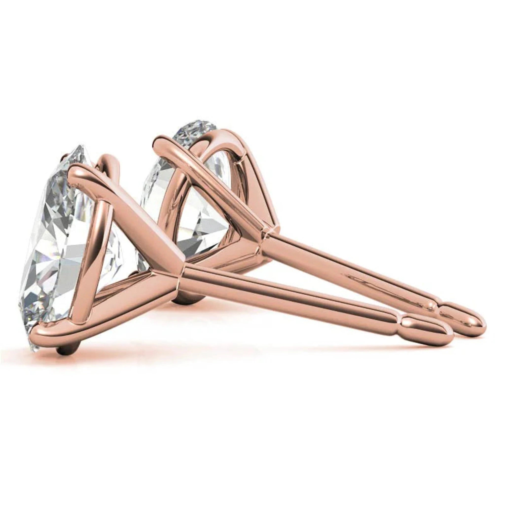 Timeless Four-Prong Oval Rose Gold Silver Elegant Earring For Woman