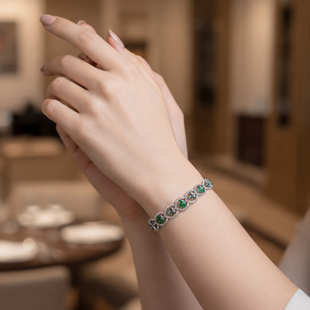 Leaf Paraiba Openable Bracelet