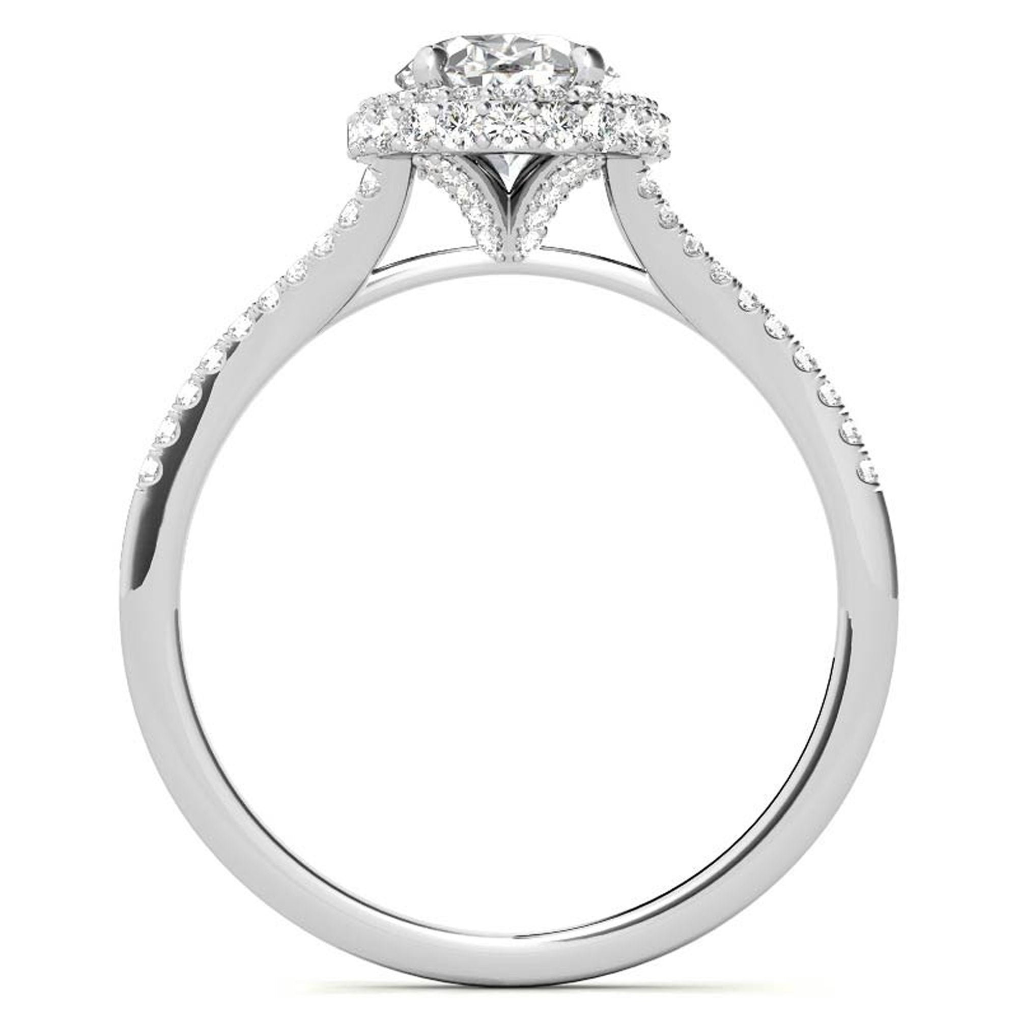Silver Classic Oval Cut Halo Ring
