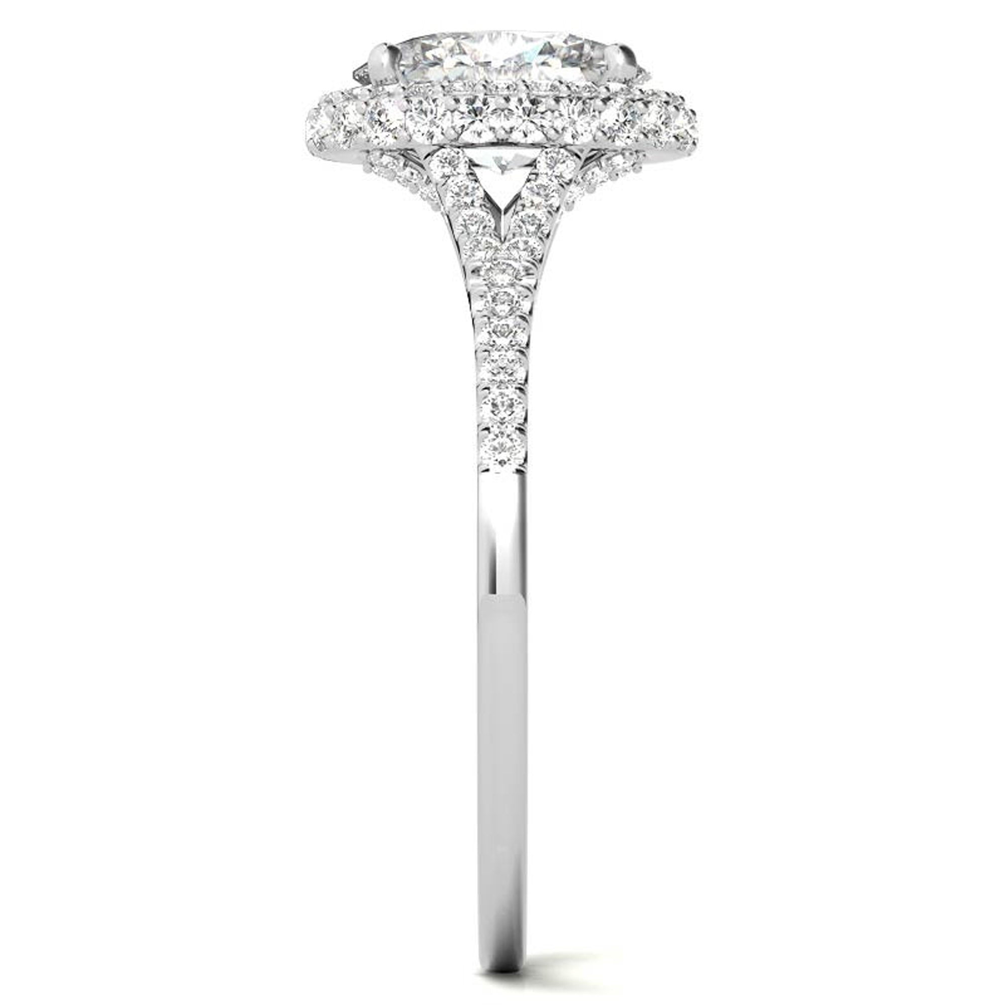 Silver Classic Oval Cut Halo Ring