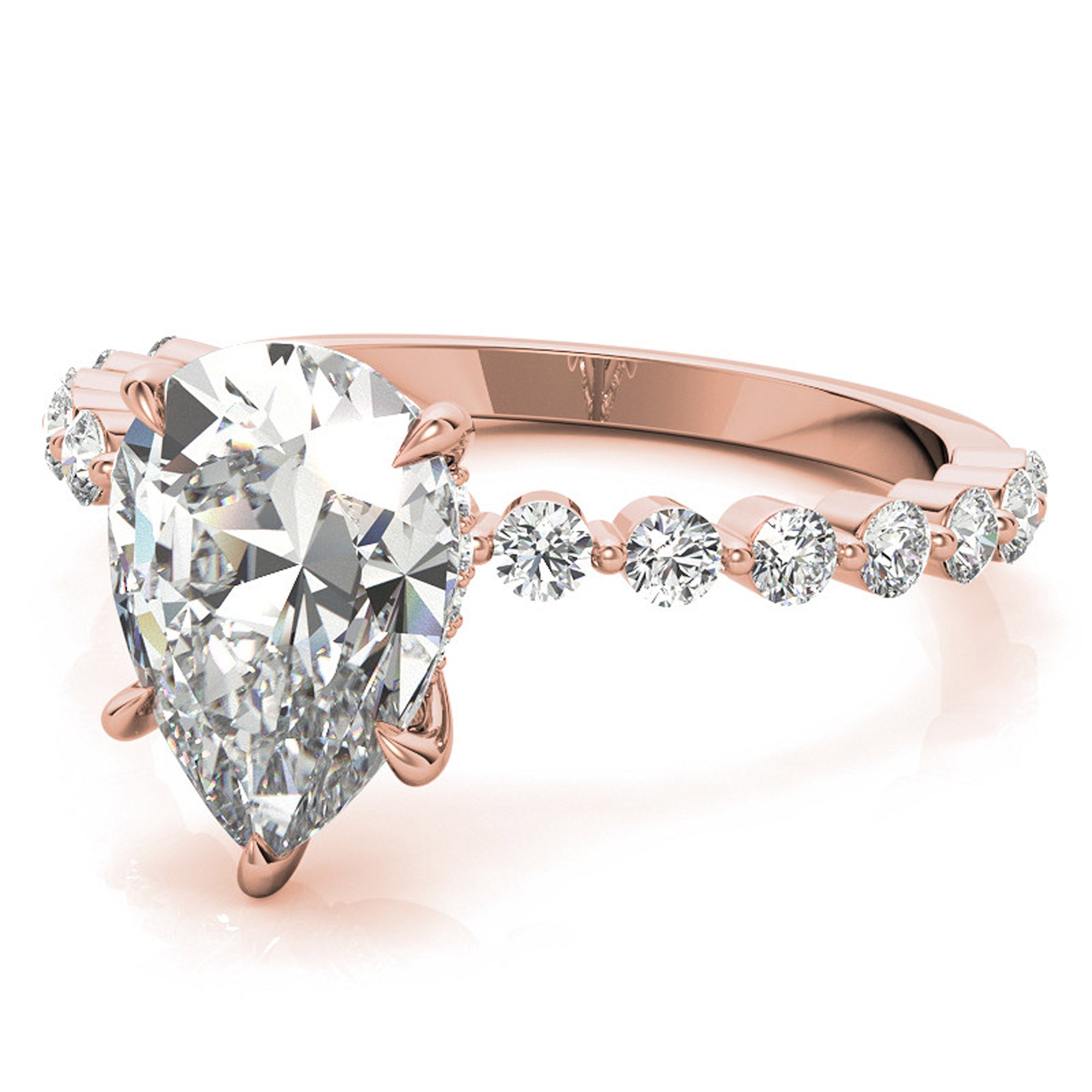 Silver Pear Cut Ring