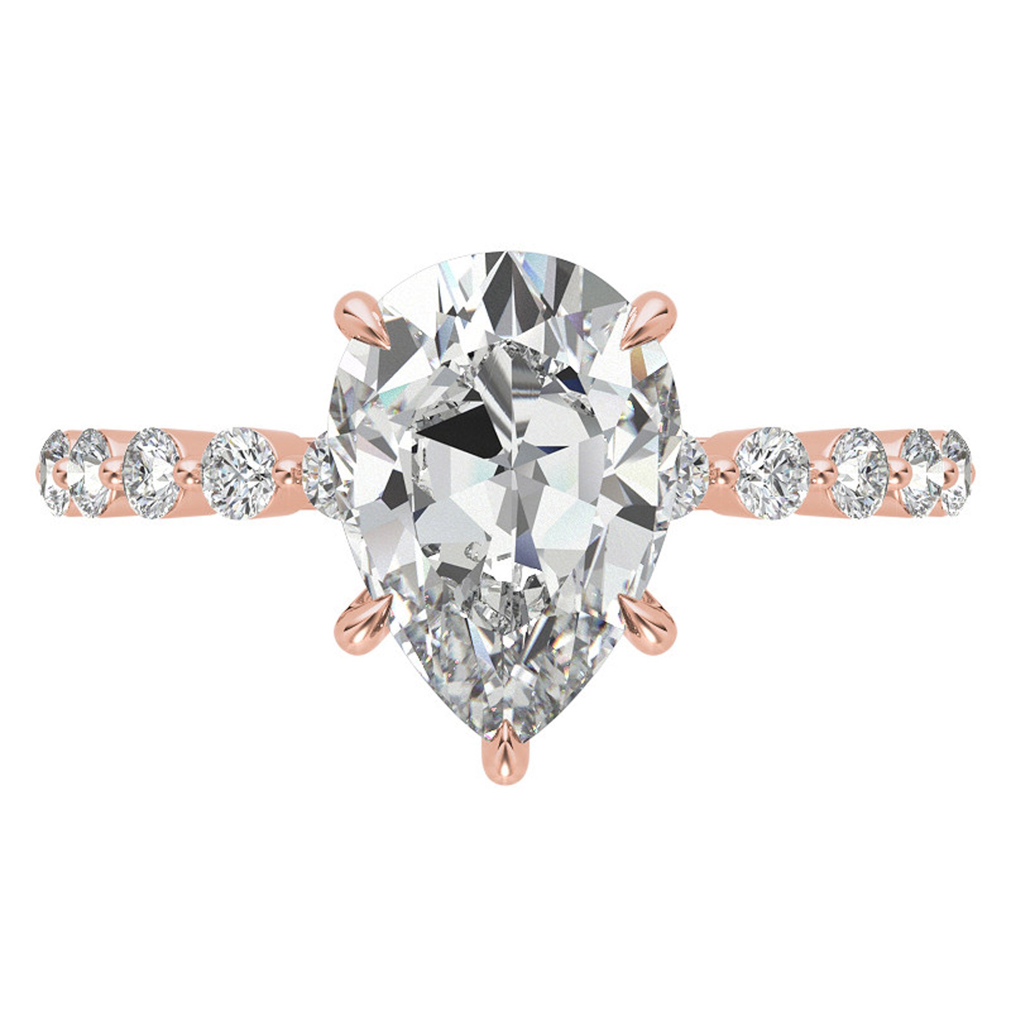 Silver Pear Cut Ring