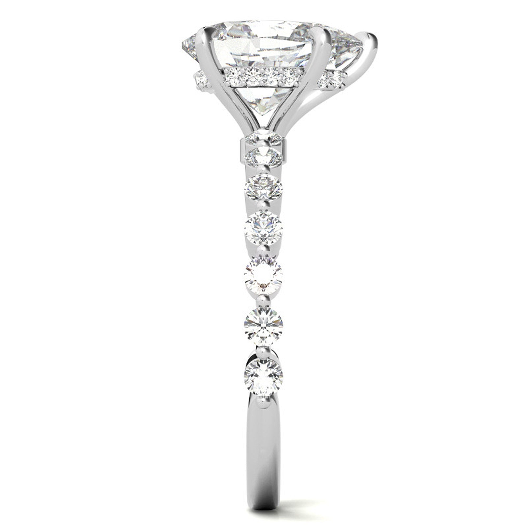 Silver Pear Cut Elegance Ring