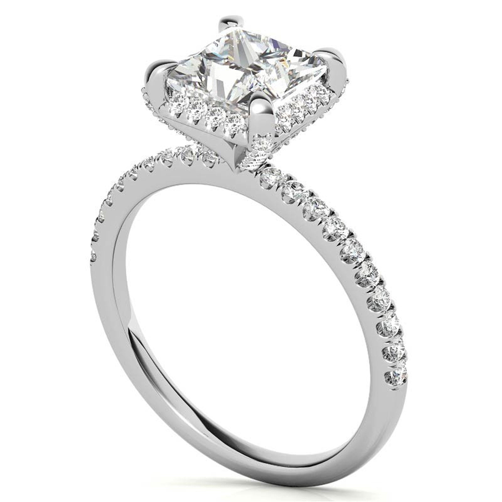 Silver Square Cut Solitaire Ring
