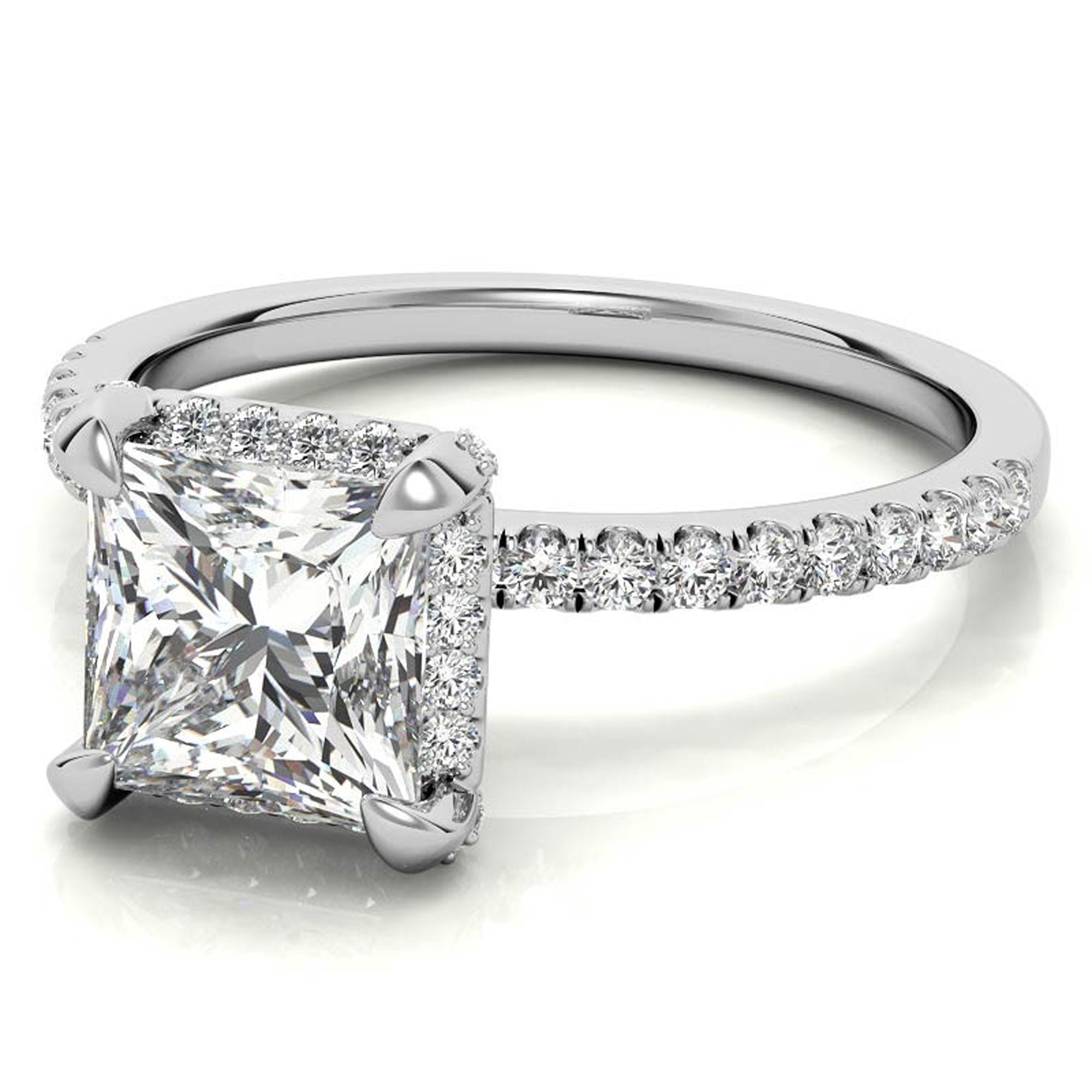 Silver Square Cut Solitaire Ring