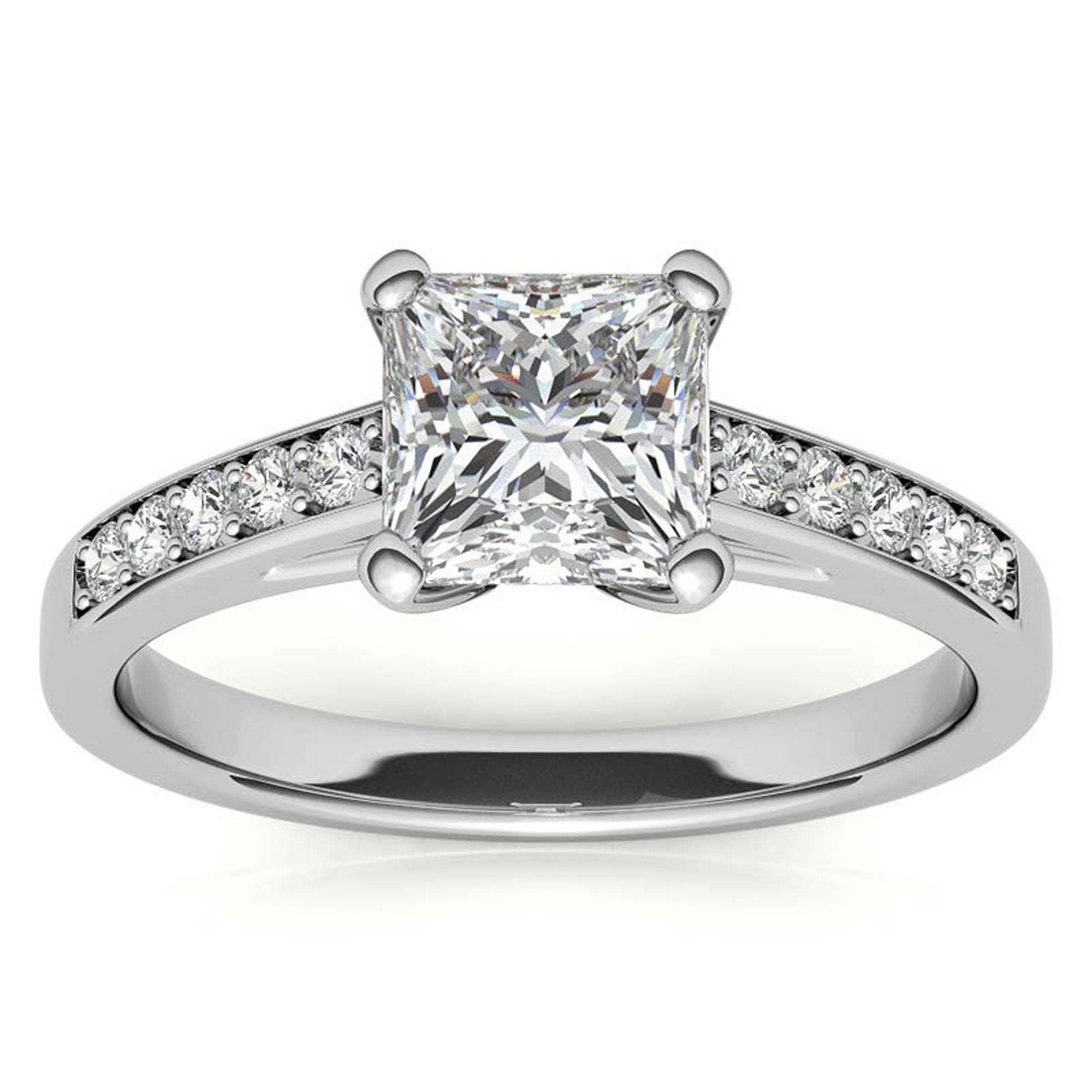 Dainty Solitaire Princess Cut Ring