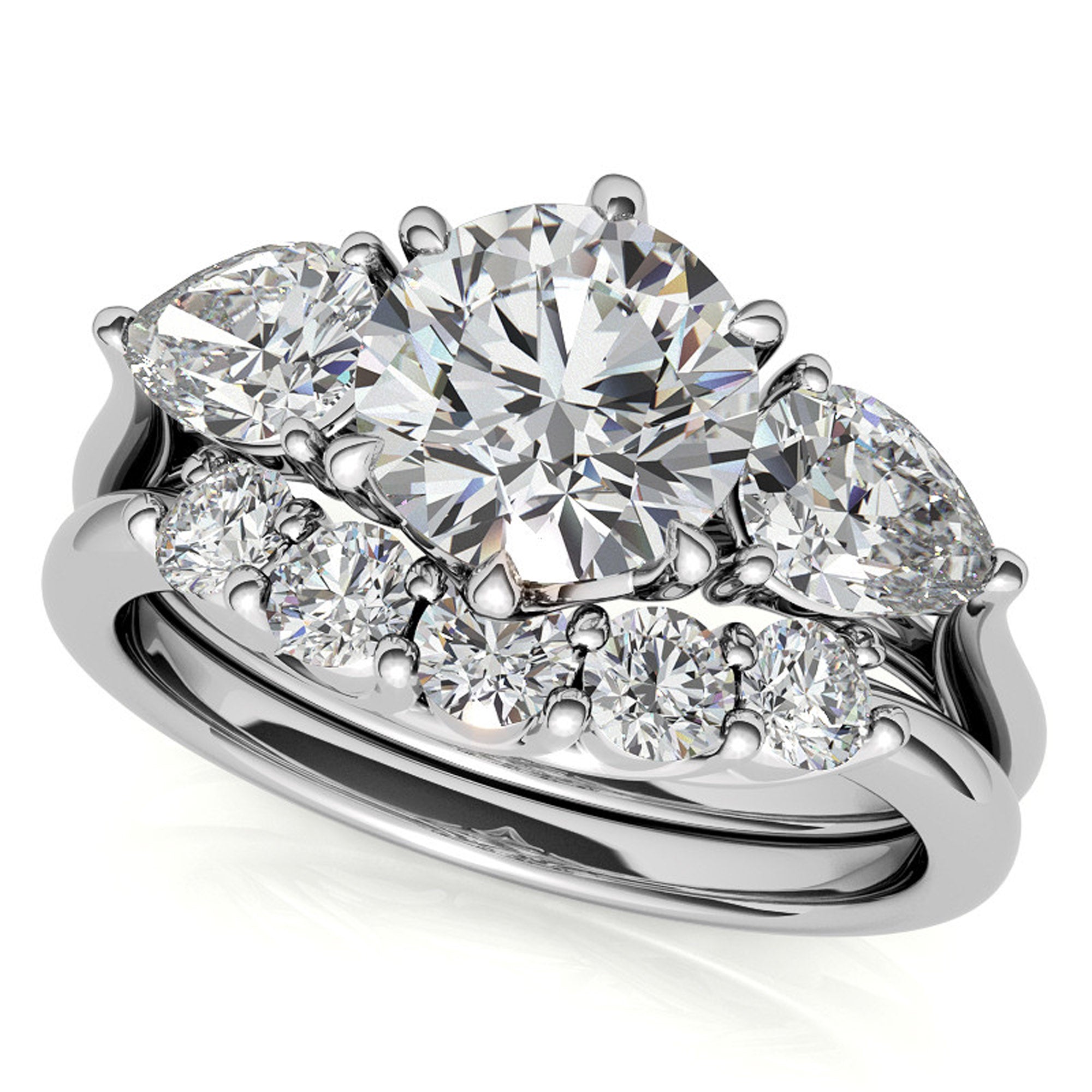 Stackable White Gold Ring Set