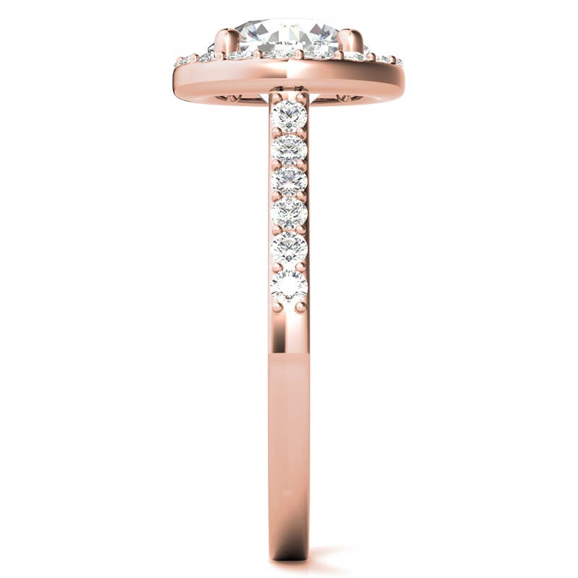 Stunning Rose Gold Plated Halo Diamond Ring