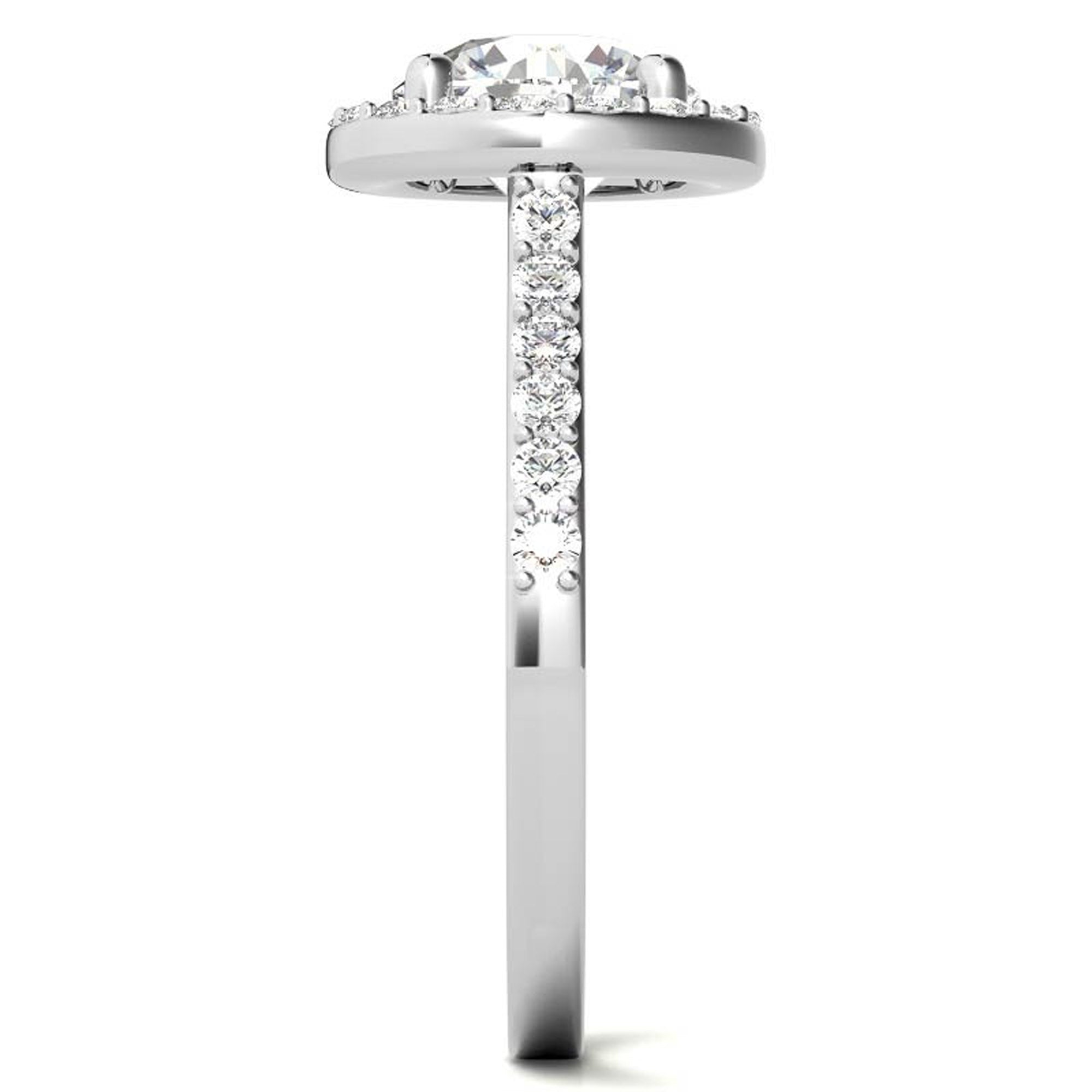 Stunning White Gold Plated Halo Diamond Ring