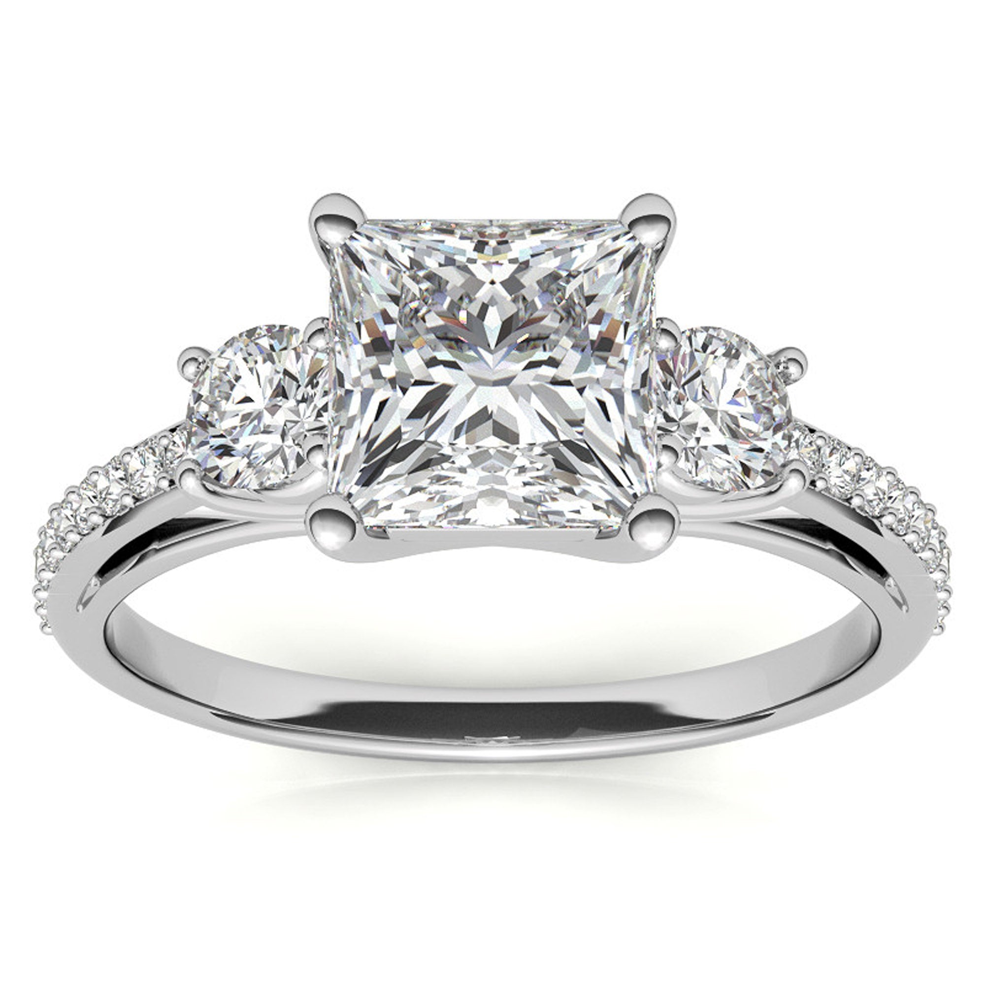 Timeless Princess Cut Trilogy Ring