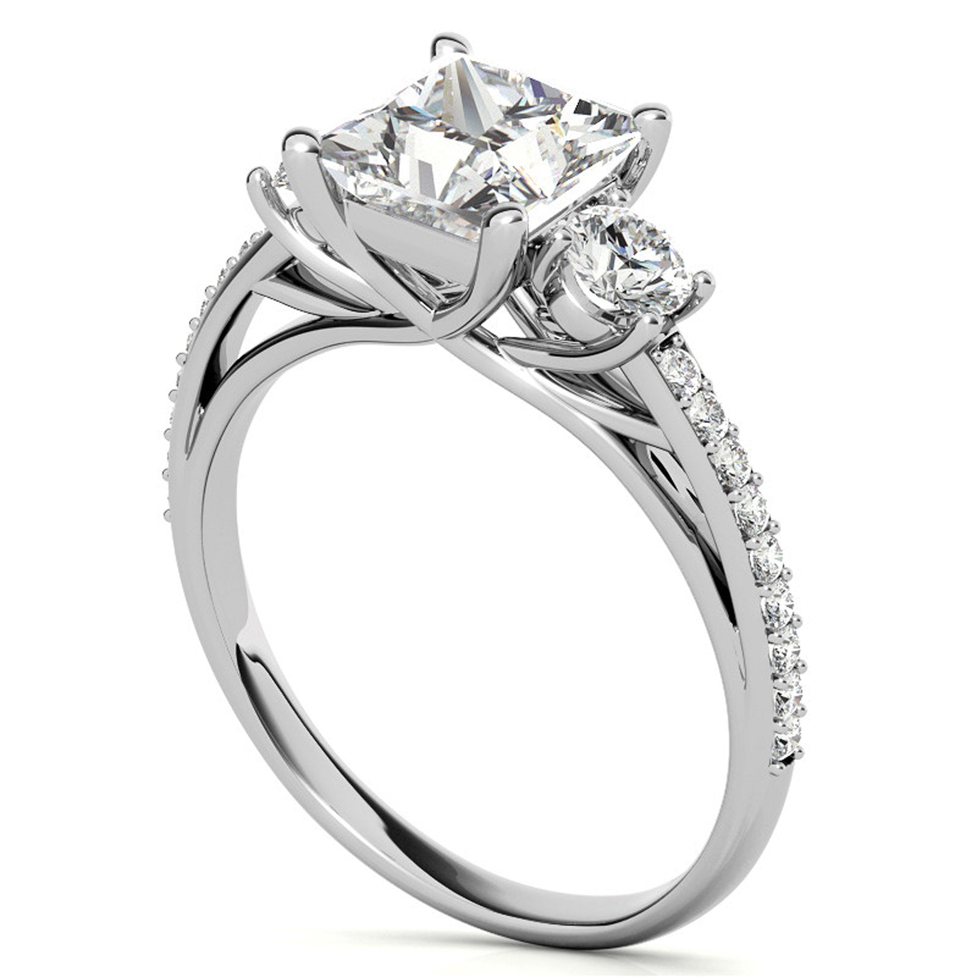 Timeless Princess Cut Trilogy Ring