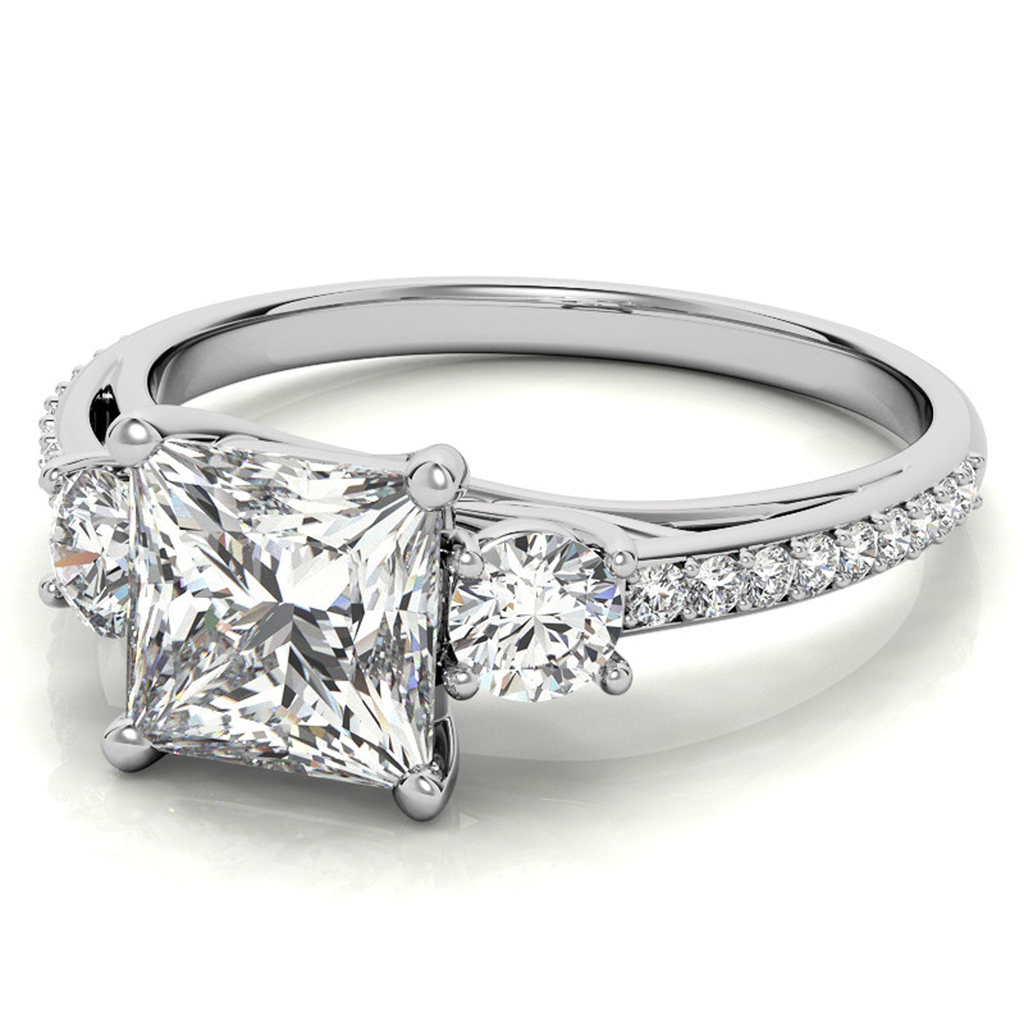 Timeless Princess Cut Trilogy Ring
