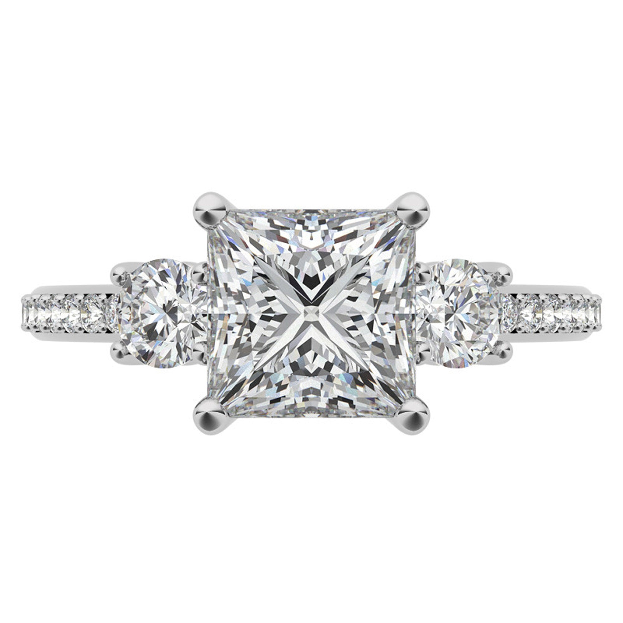 Timeless Princess Cut Trilogy Ring
