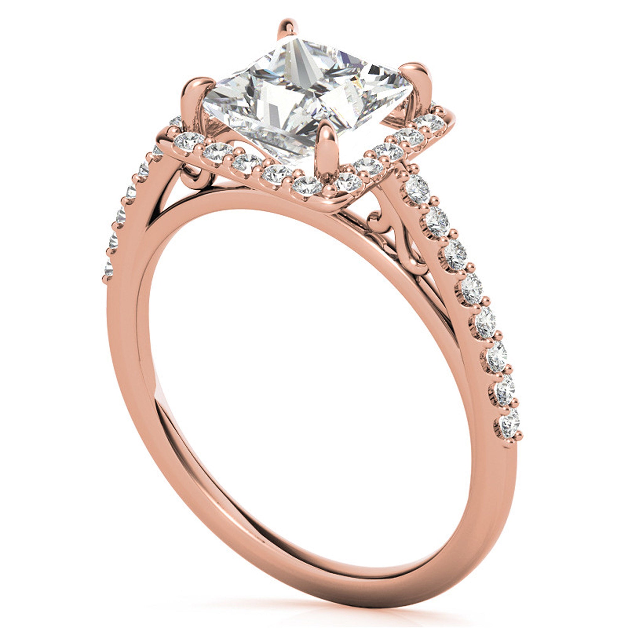 Sparkling Princess Cut Silver Ring