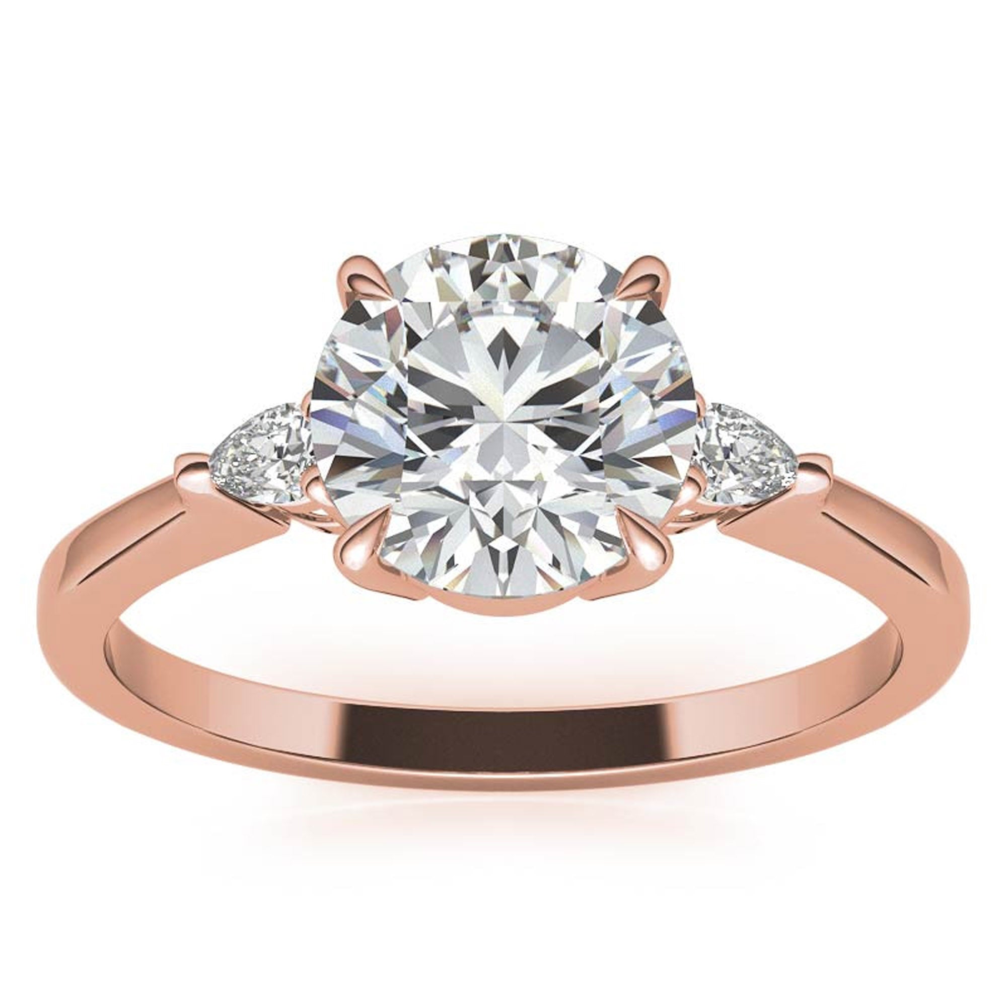 Elegant Round and Pear Cut Diamond Ring