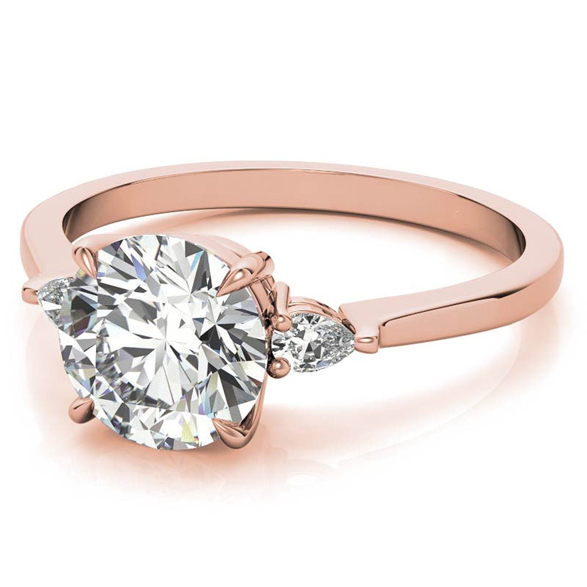 Elegant Round and Pear Cut Diamond Ring