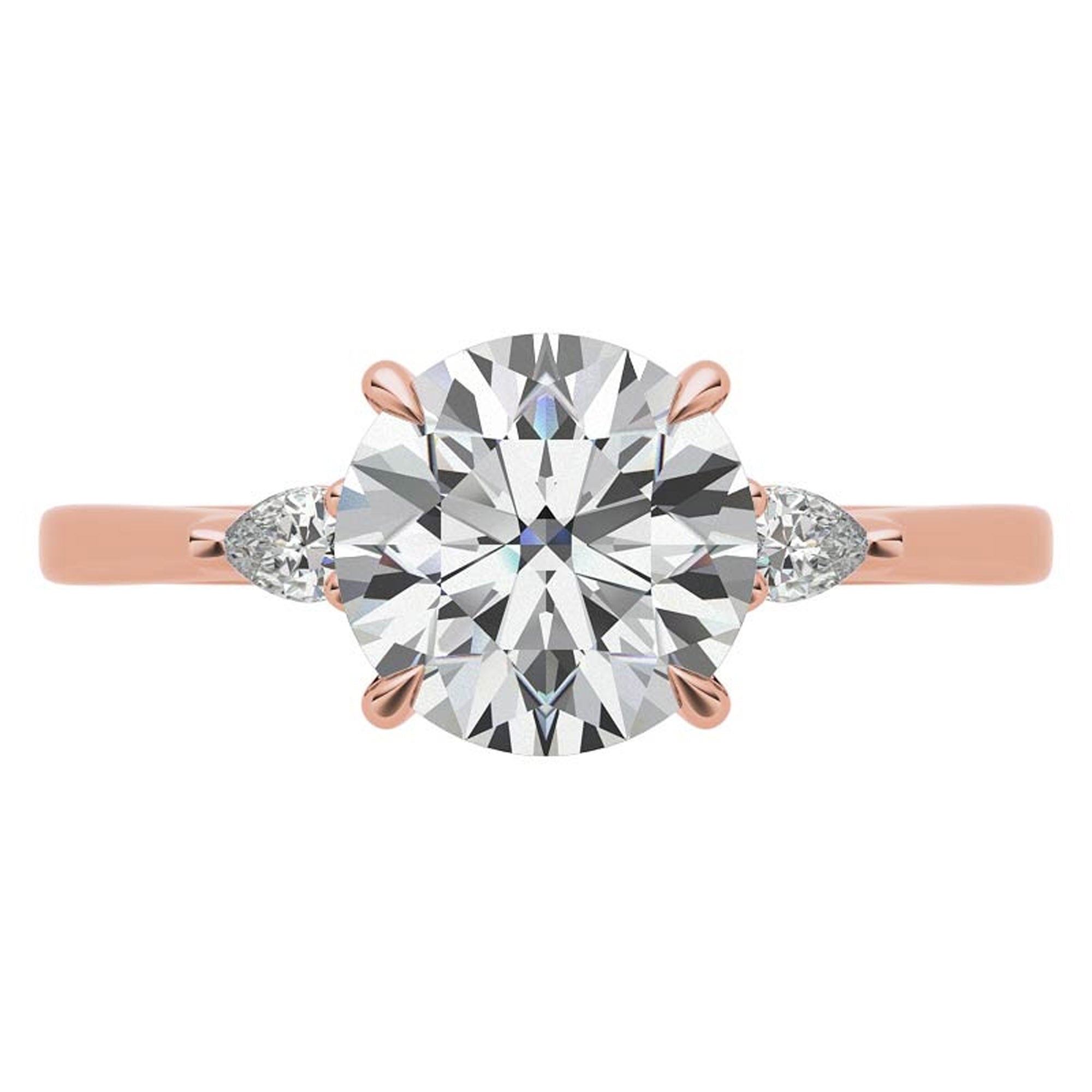 Elegant Round and Pear Cut Diamond Ring