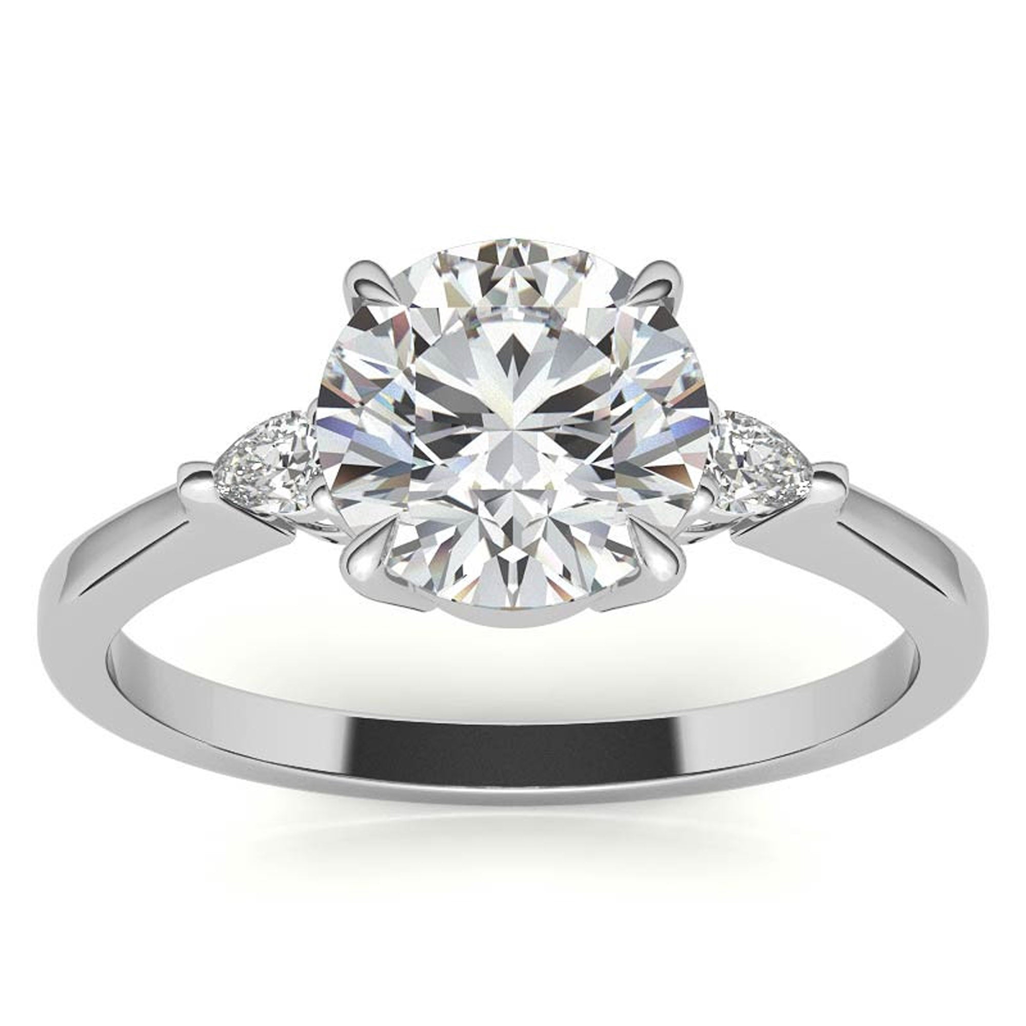 Elegant Round and Pear Cut Diamond Ring