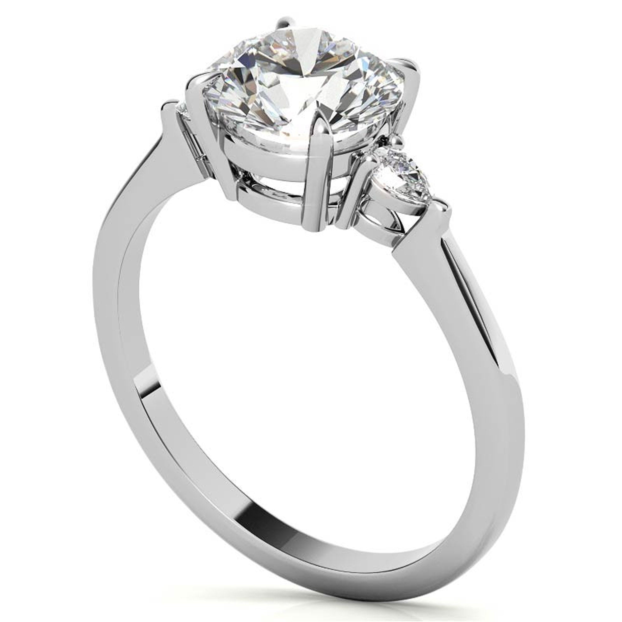 Elegant Round and Pear Cut Diamond Ring