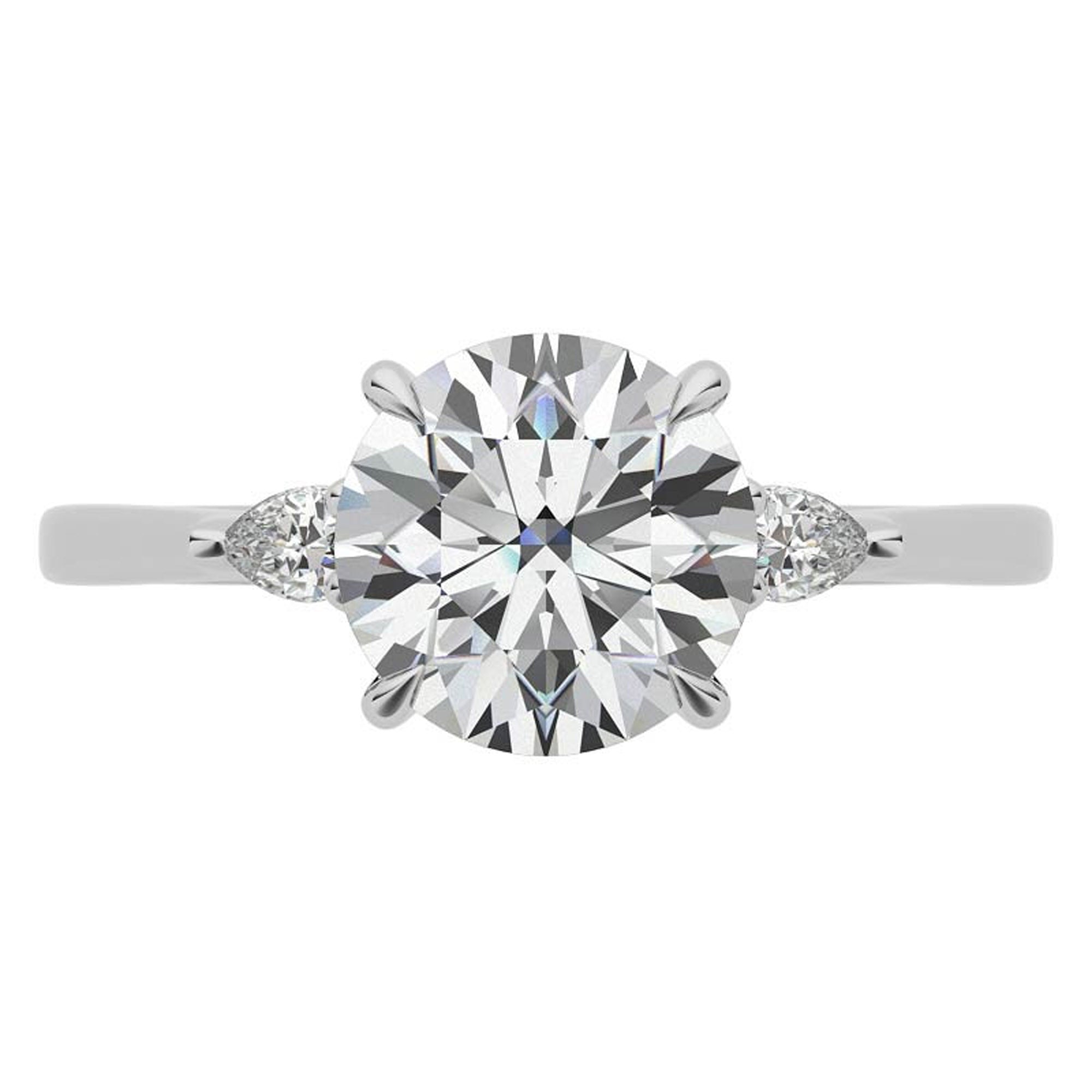 Elegant Round and Pear Cut Diamond Ring