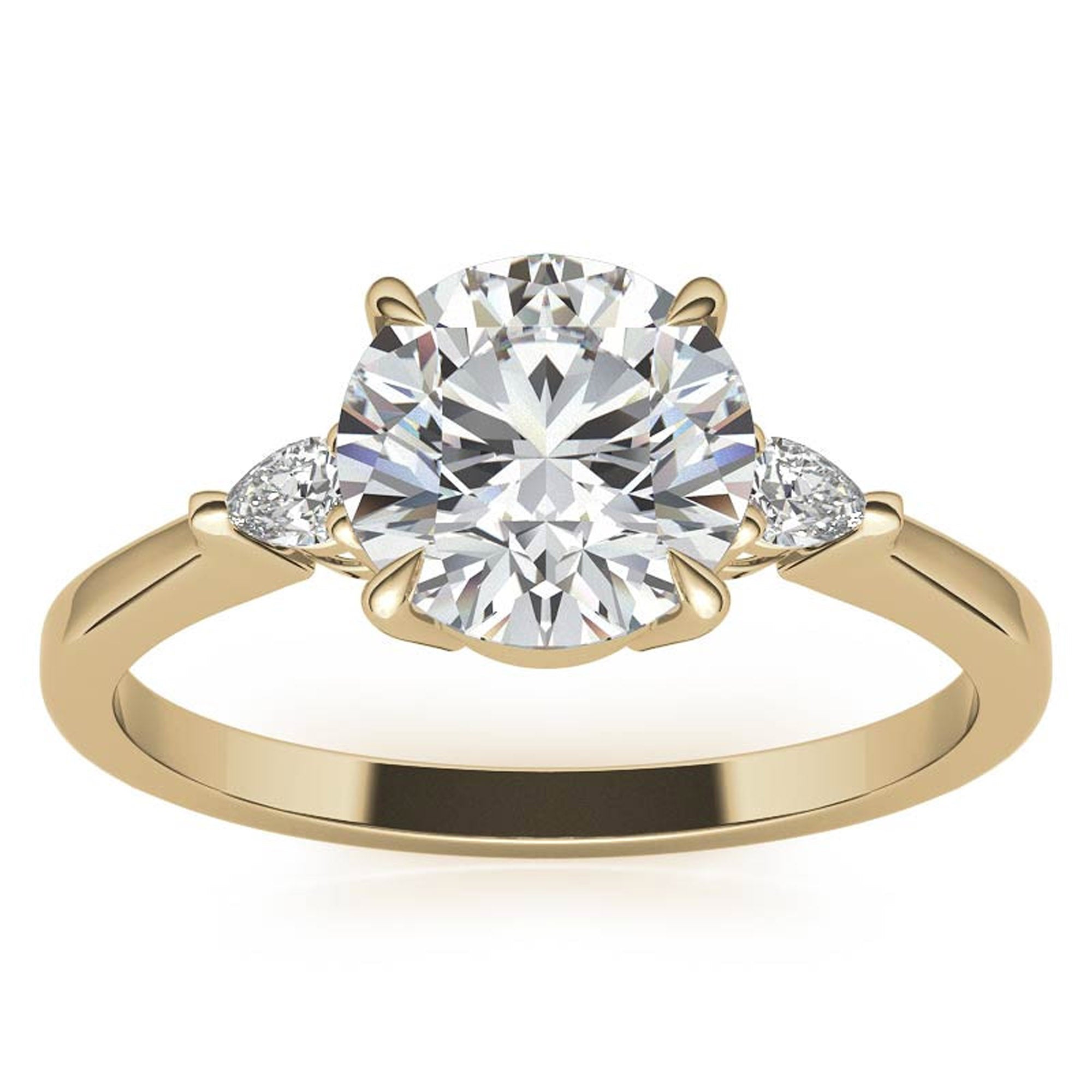 Elegant Round and Pear Cut Diamond Ring