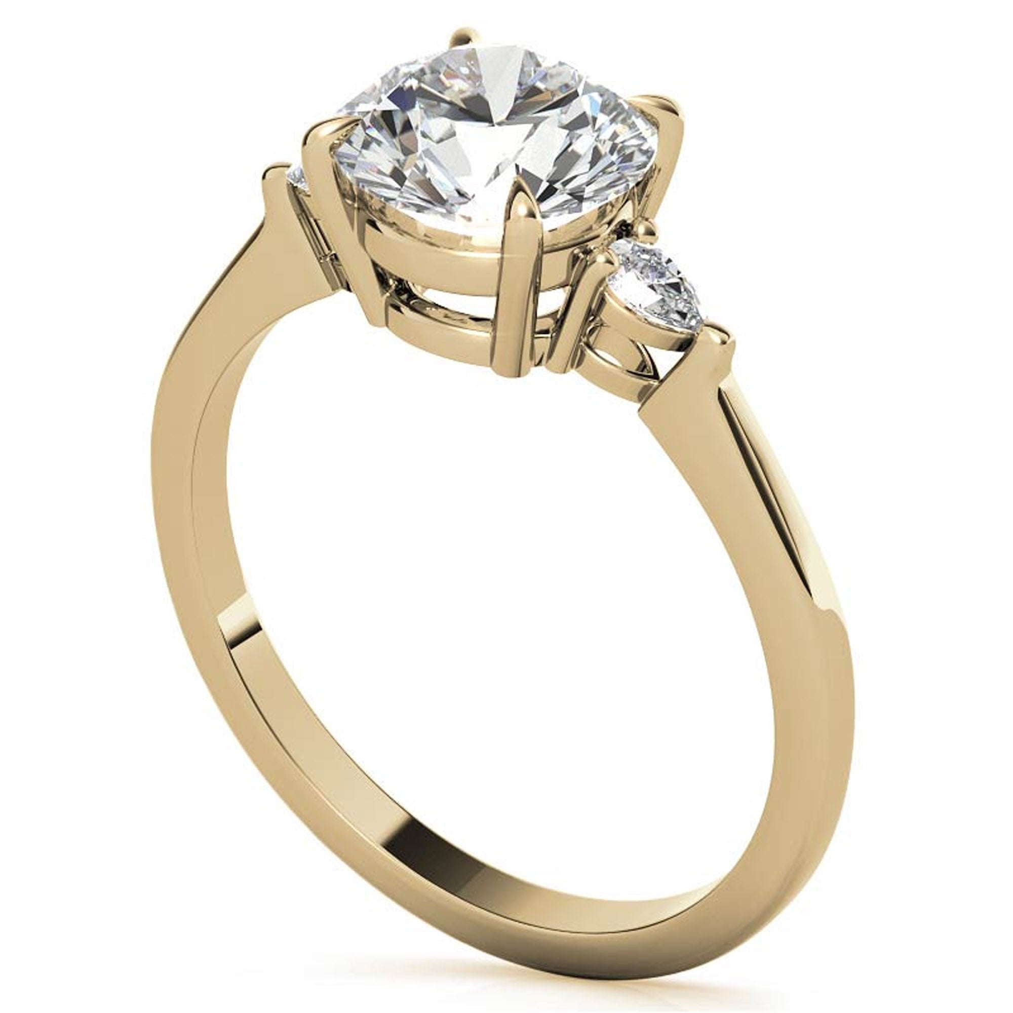 Elegant Round and Pear Cut Diamond Ring