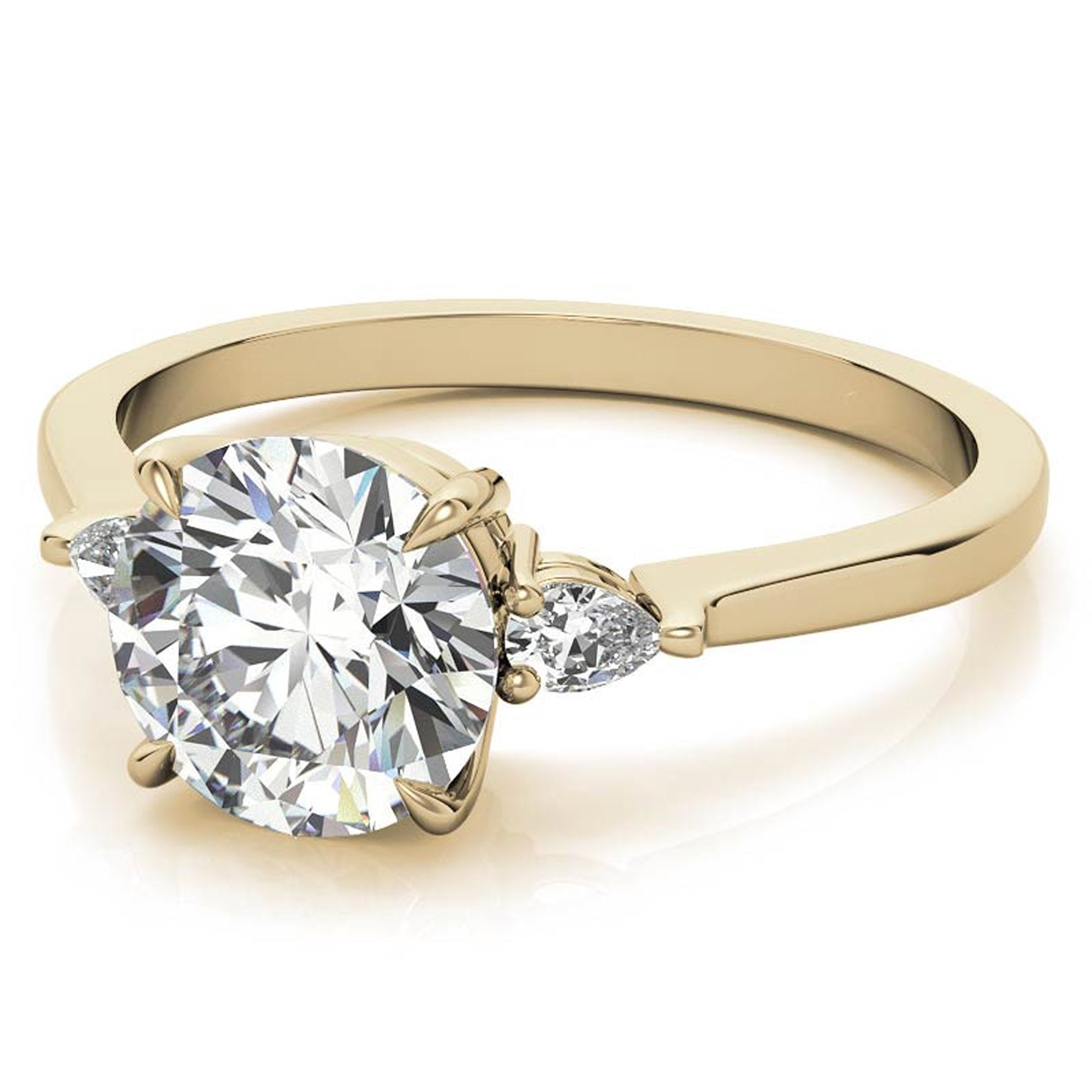 Elegant Round and Pear Cut Diamond Ring