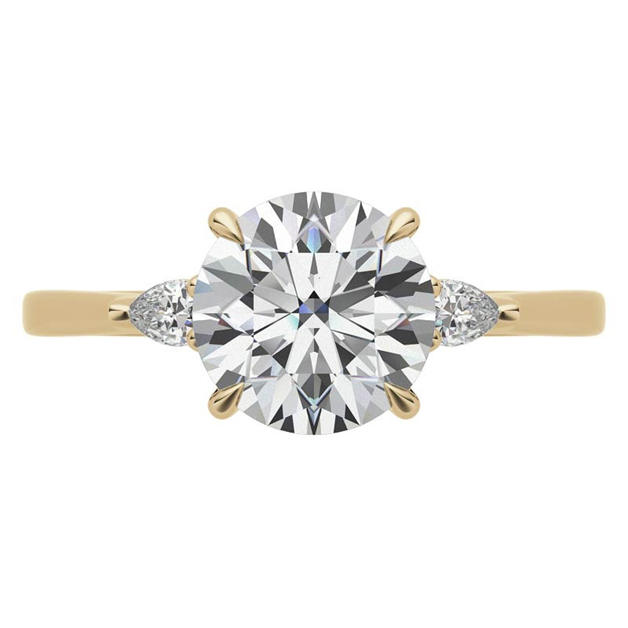 Elegant Round and Pear Cut Diamond Ring