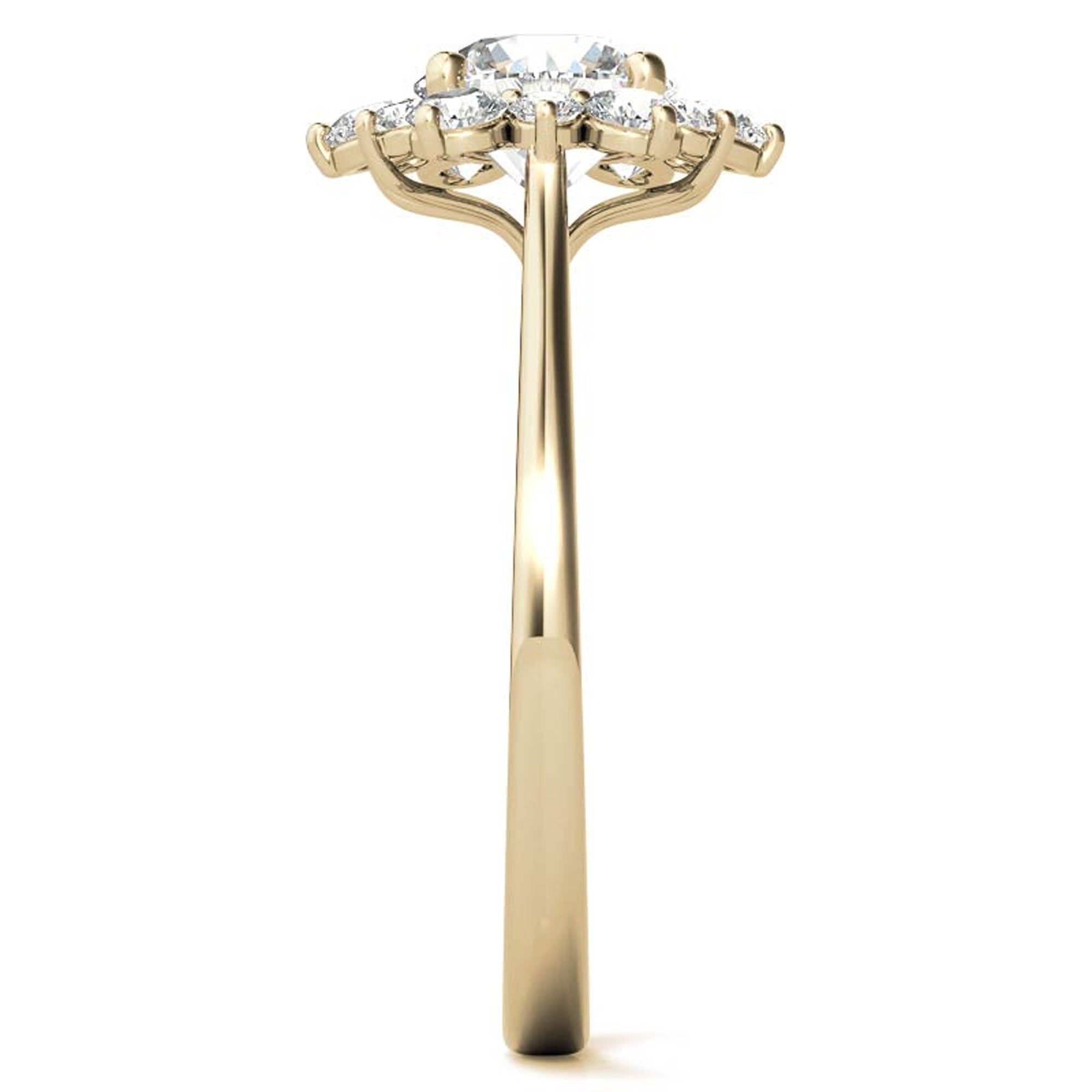 Sterling Silver Halo Flower Ring for Women