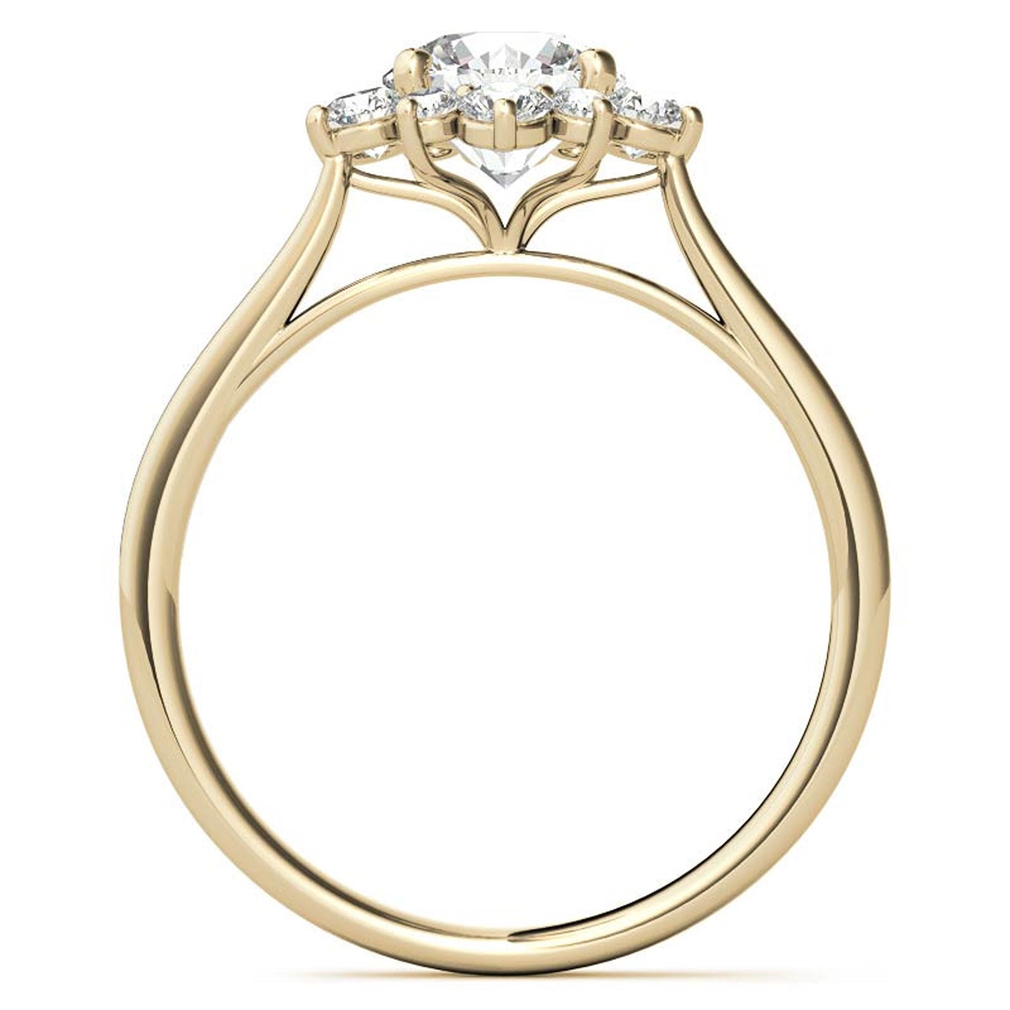 Sterling Silver Halo Flower Ring for Women