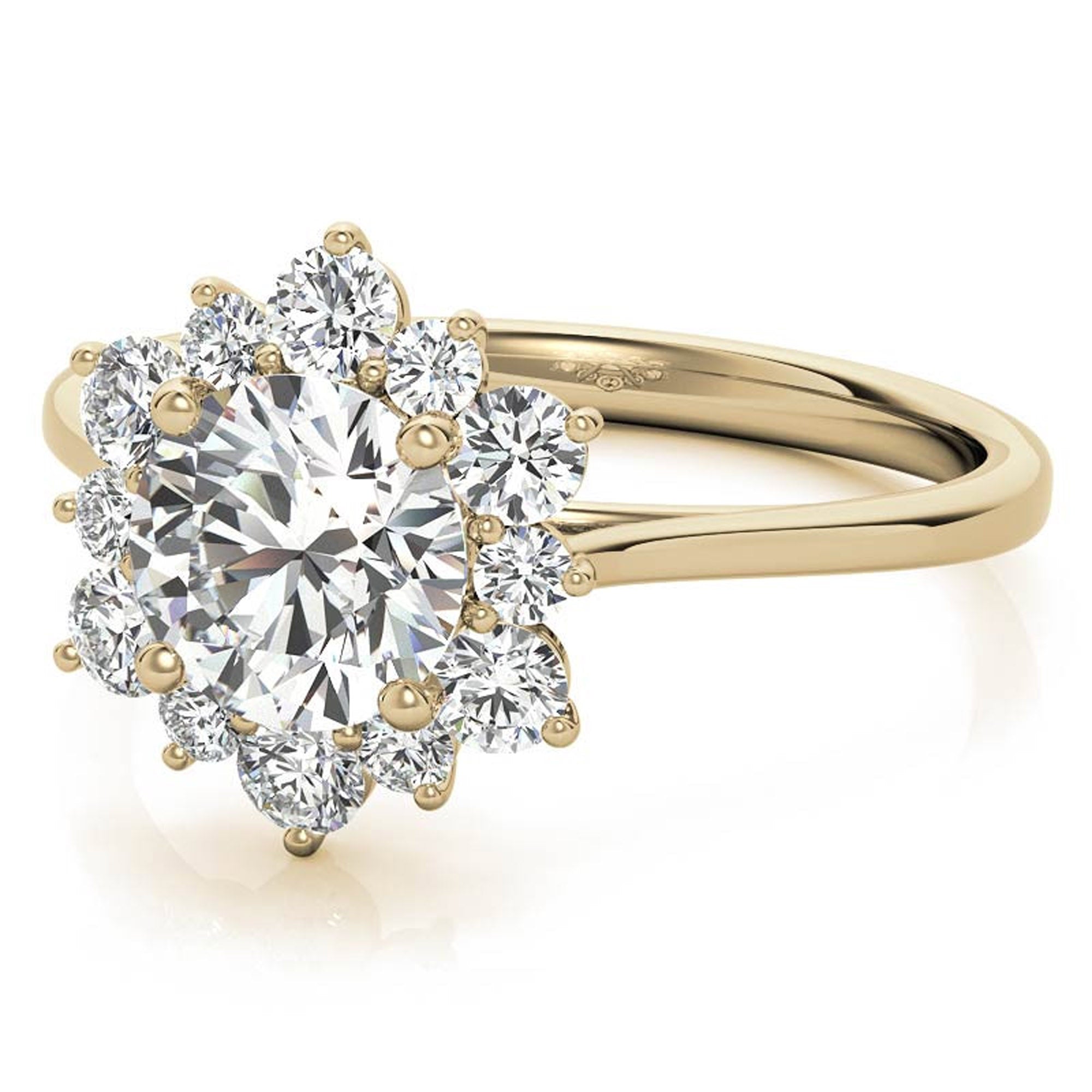 Sterling Silver Halo Flower Ring for Women