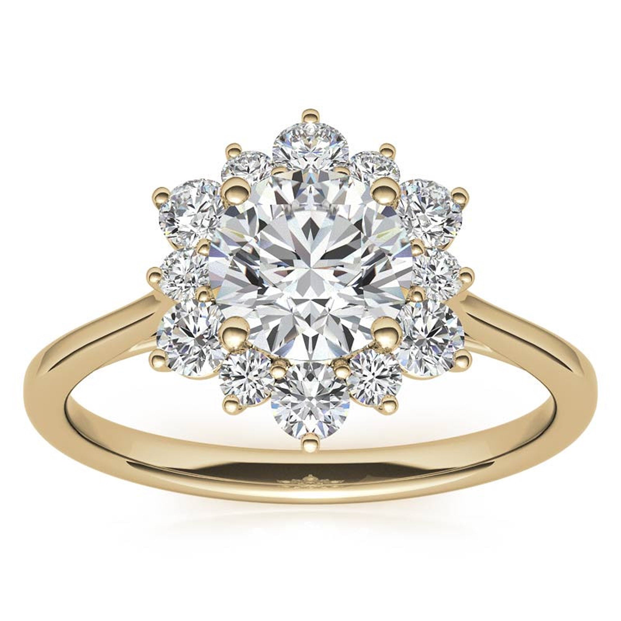 Sterling Silver Halo Flower Ring for Women