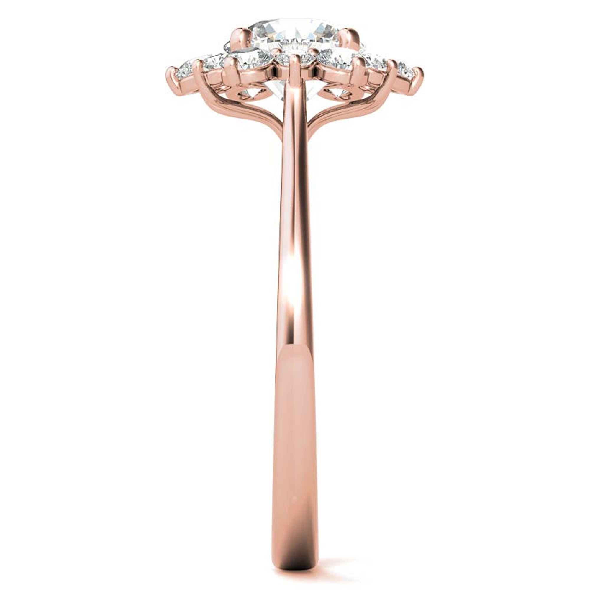 Sterling Silver Halo Flower Ring for Women