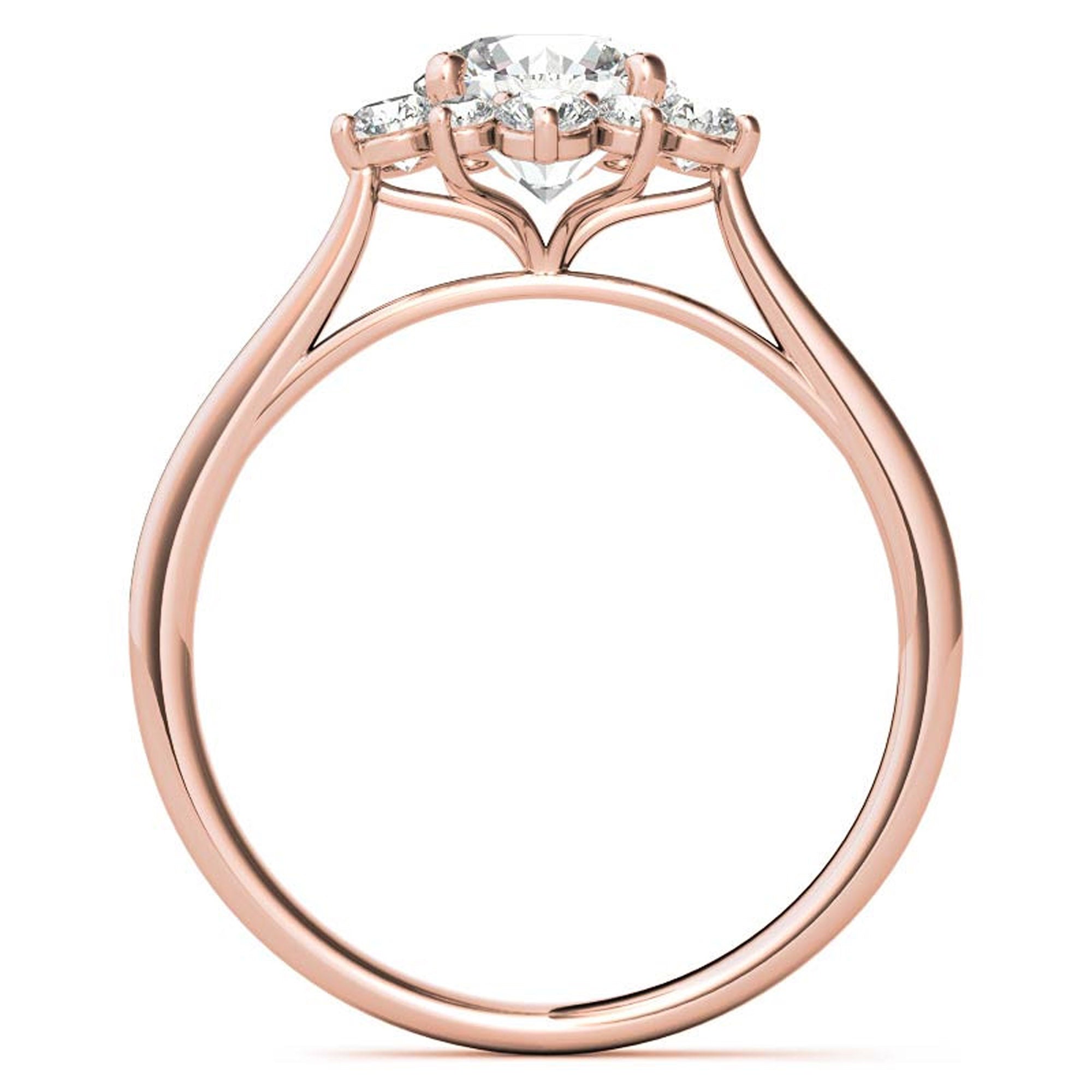 Sterling Silver Halo Flower Ring for Women