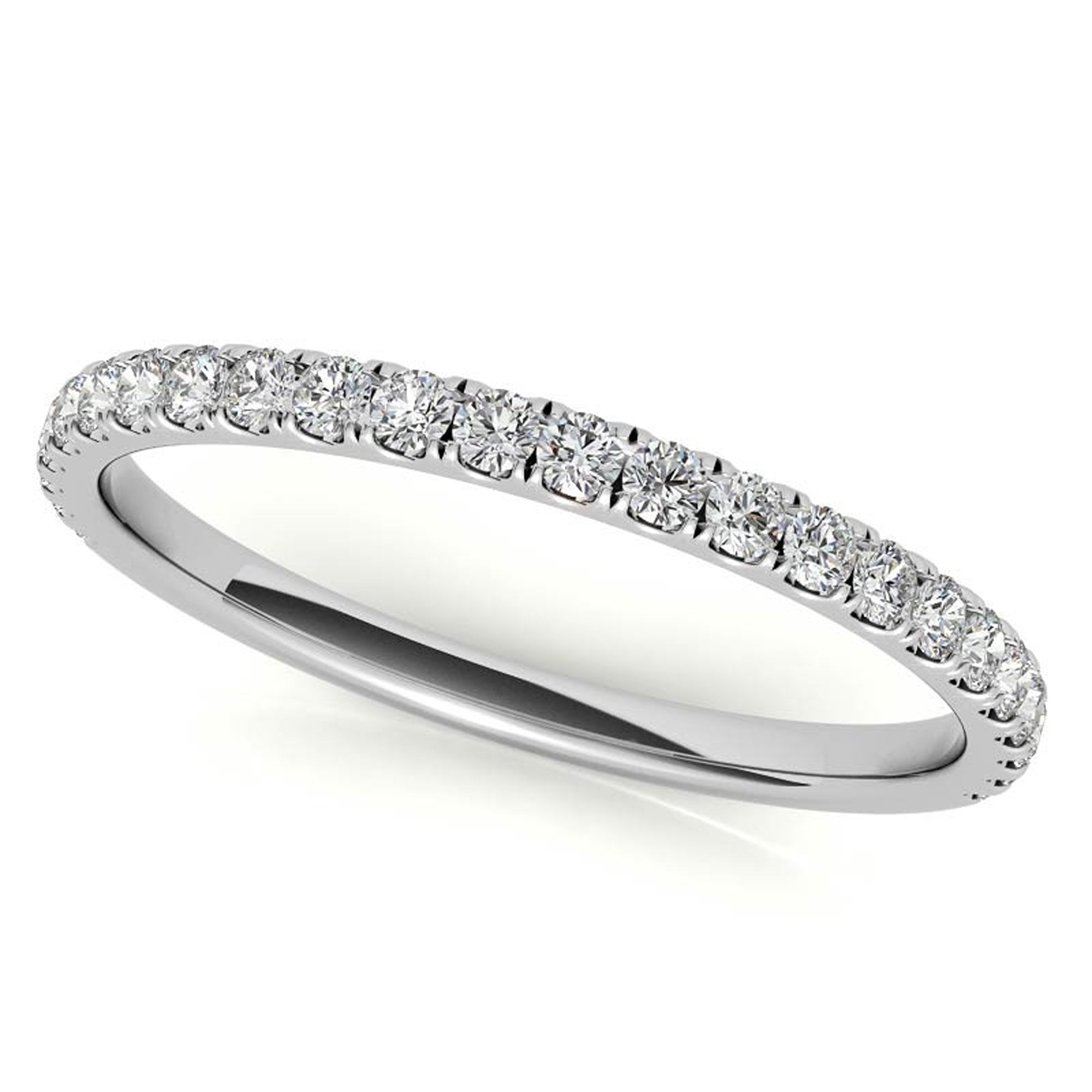 White Gold Plated Stackable Diamond Ring Set