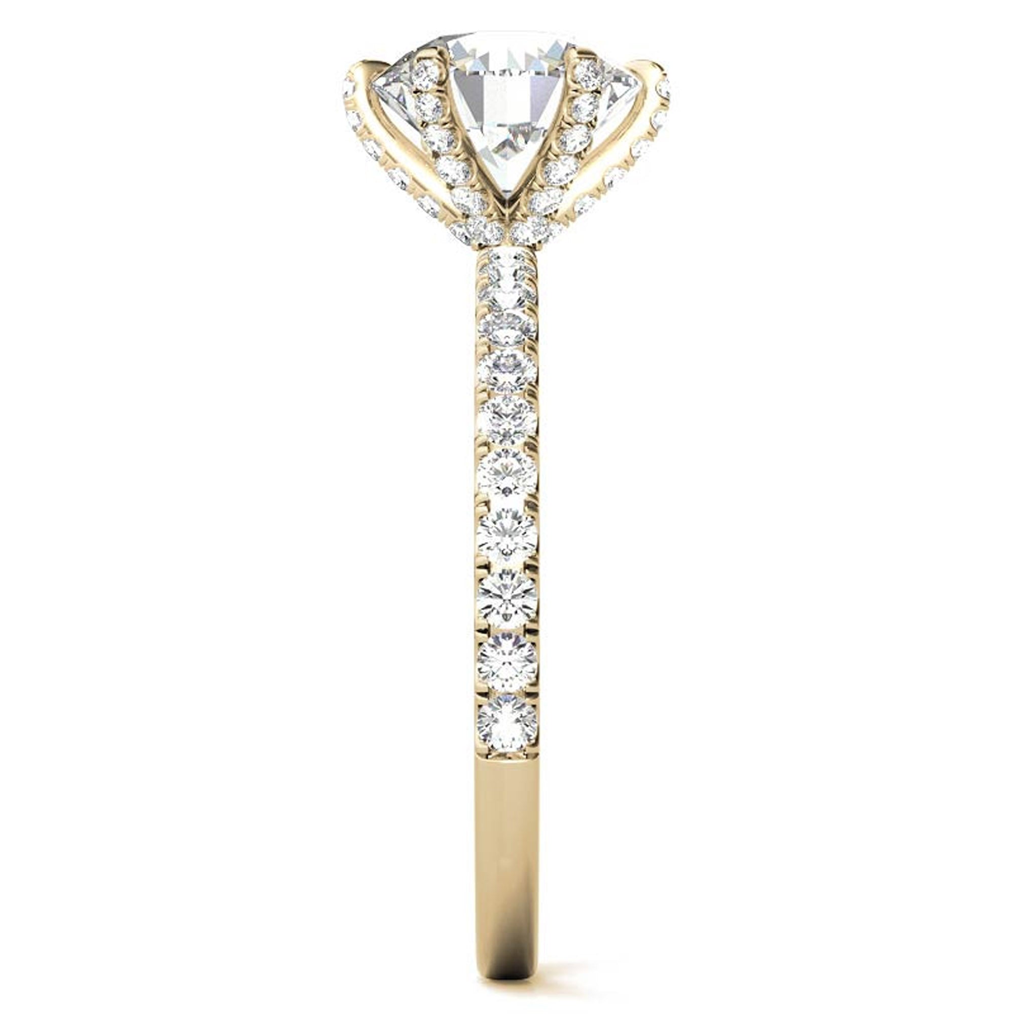 Yellow Gold Plated Stackable Diamond Ring Set