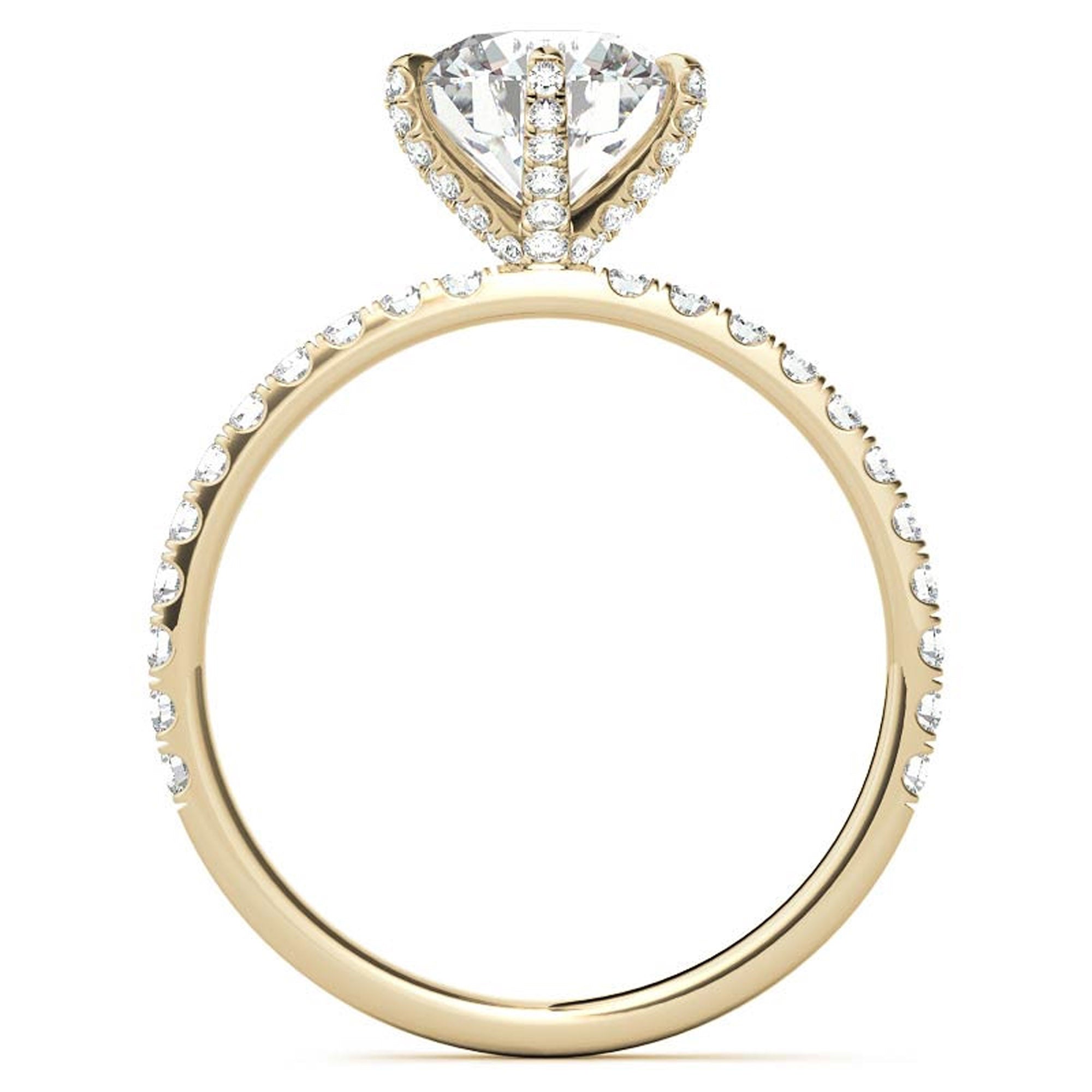 Yellow Gold Plated Stackable Diamond Ring Set