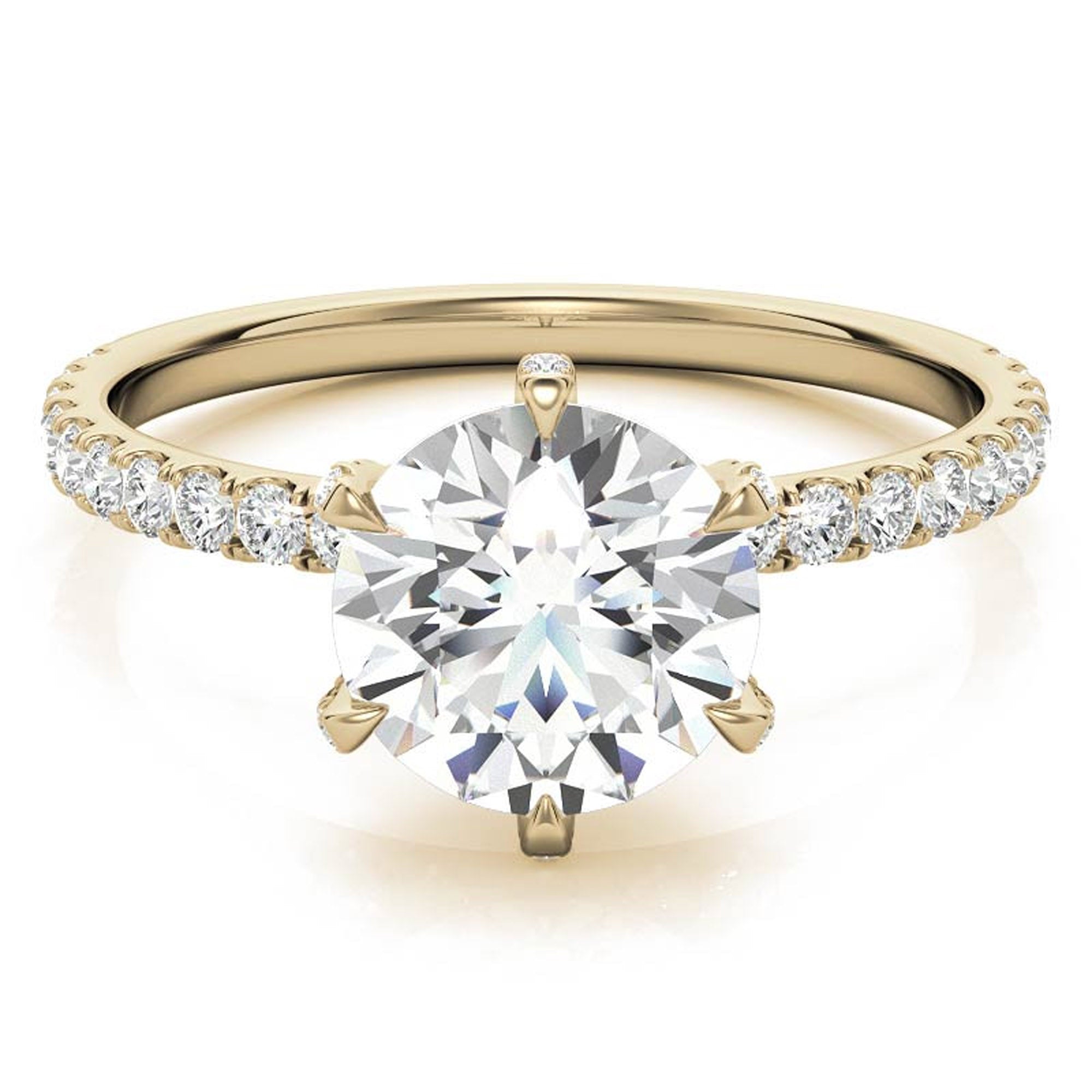 Yellow Gold Plated Stackable Diamond Ring Set
