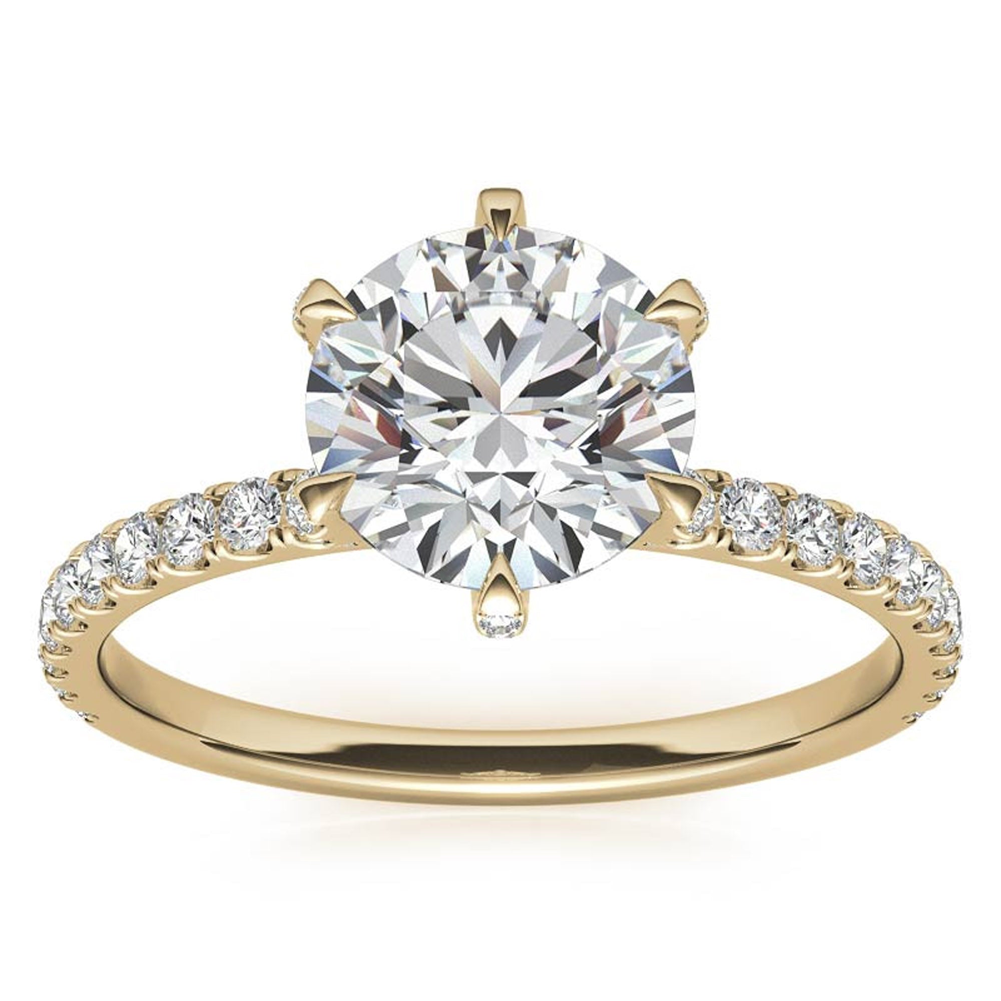 Yellow Gold Plated Stackable Diamond Ring Set