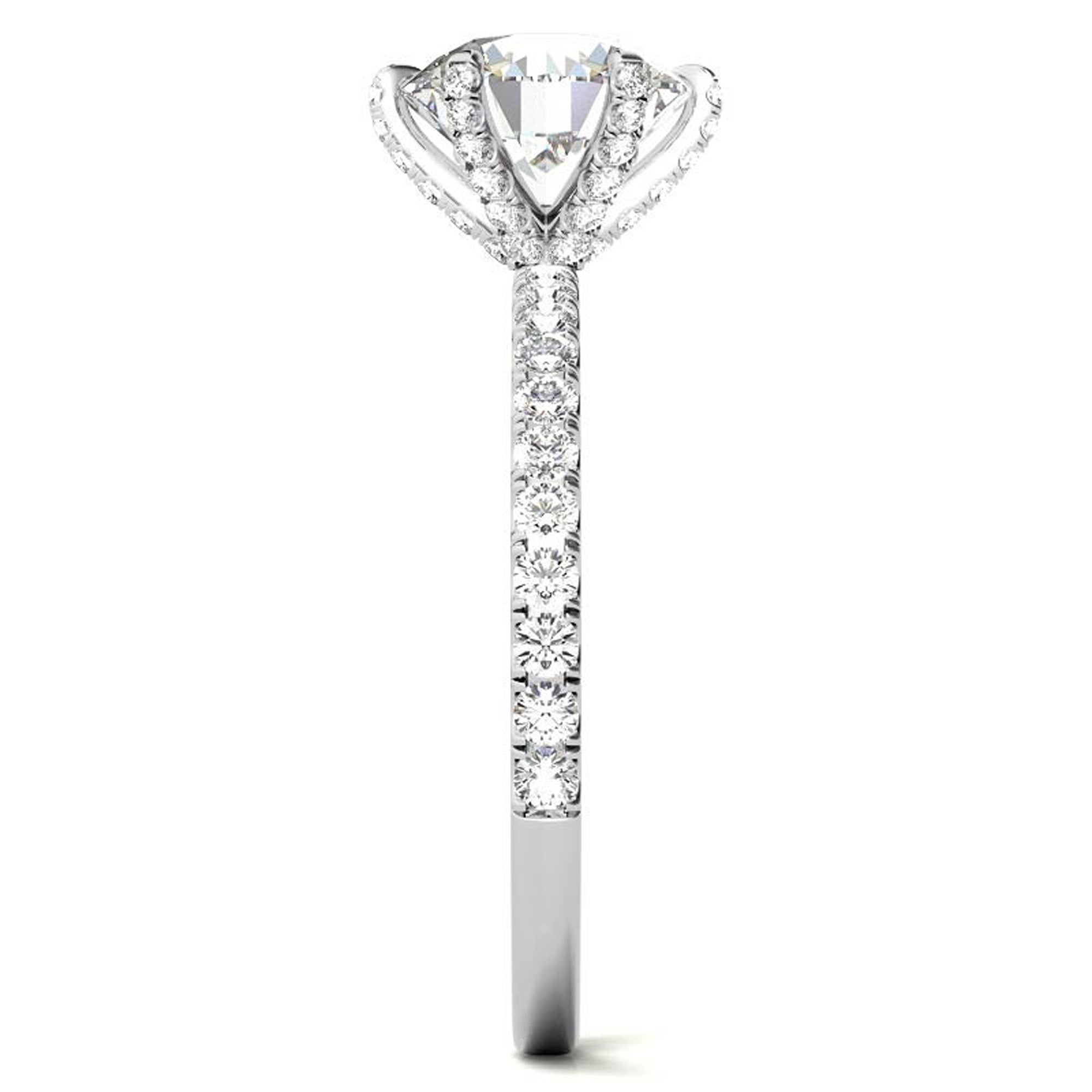 White Gold Plated Stackable Diamond Ring Set