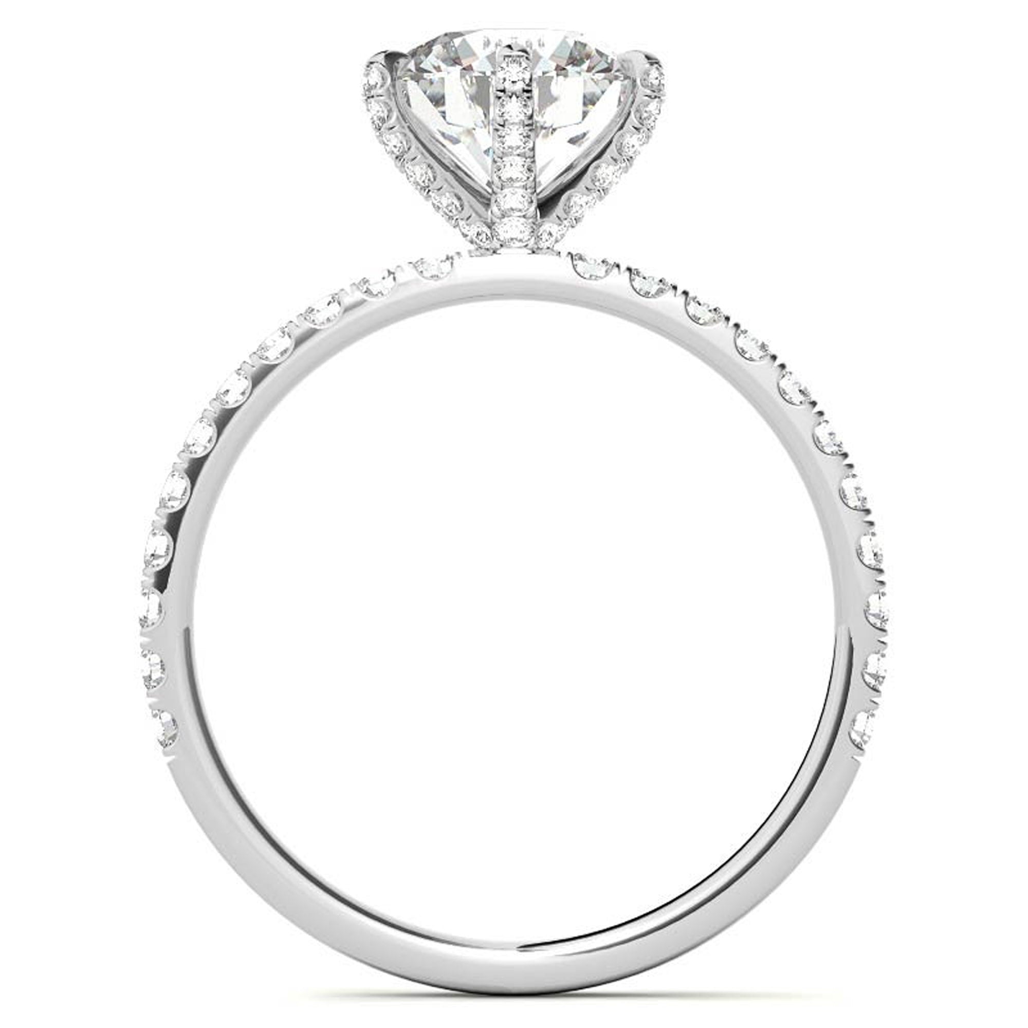 White Gold Plated Stackable Diamond Ring Set